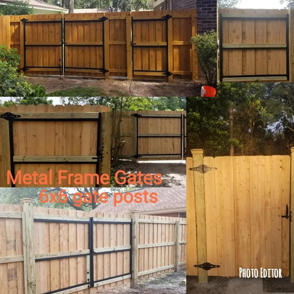 Metal Frame Gates with 6x6 Posts