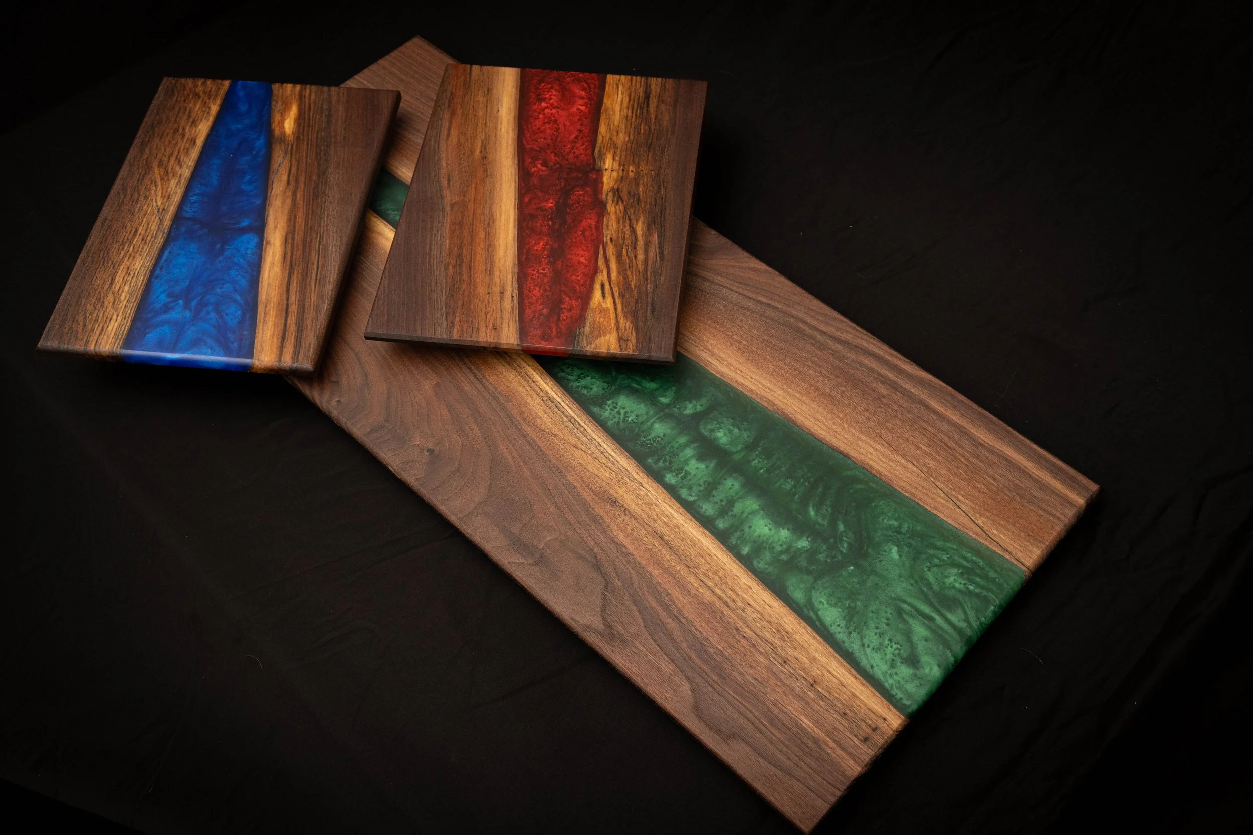 Handcrafted Walnut Epoxy River Serving Tray