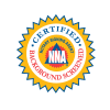 NNA Certification badge with a blue, yellow, and red circular design.