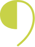 A single green stylised quotation mark.