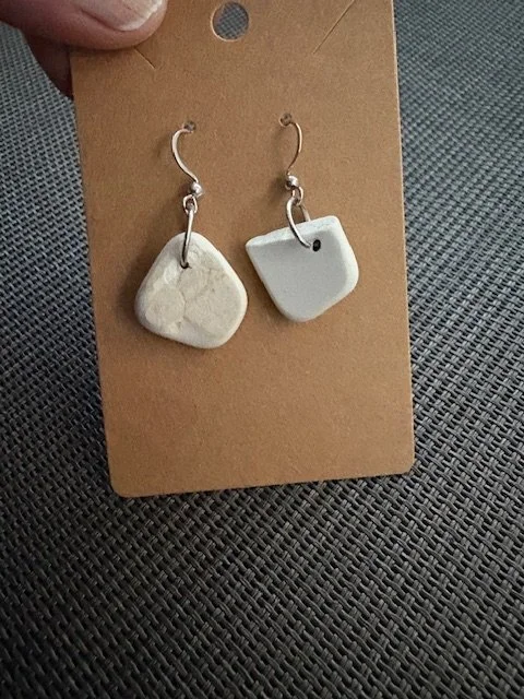 Ceramic Earrings On Surgical Stainless Steel Fish Hooks