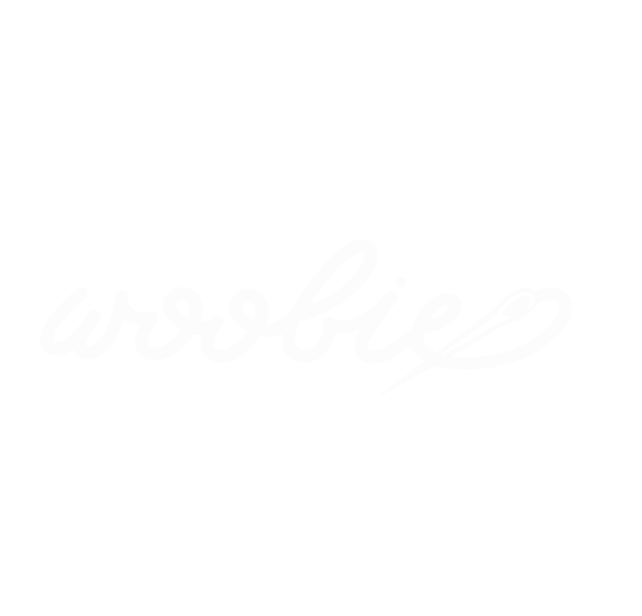 White cursive text that reads 'woobie' on a black background.
