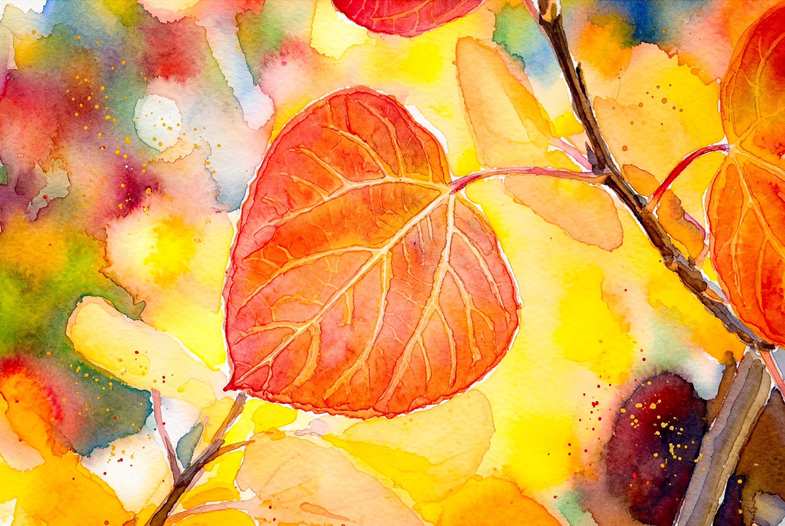 Colorful Aspen Leaf