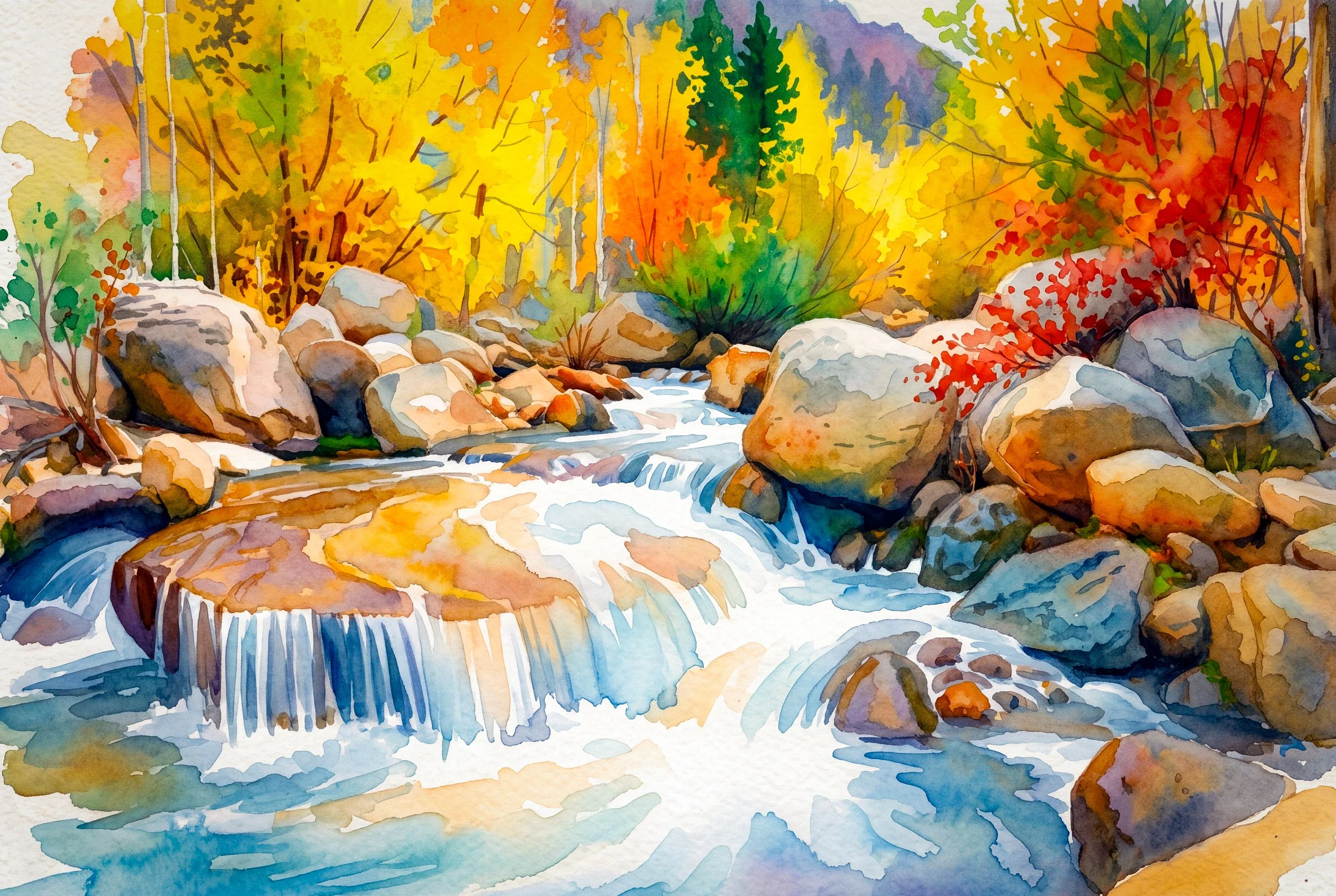 Colorful Falls in Bishop Creek