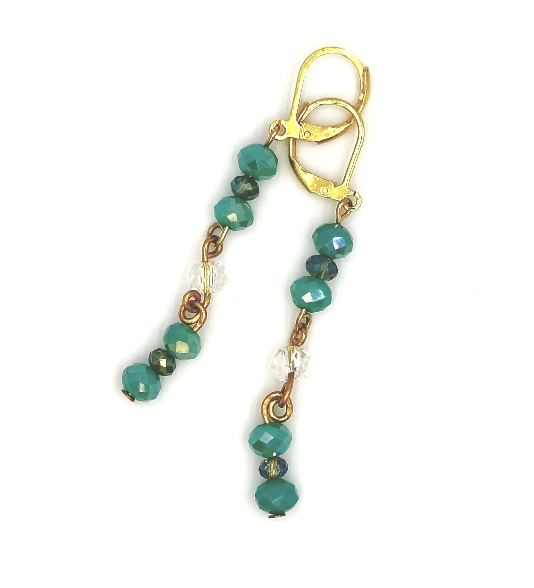 Turquoise crystal earrings