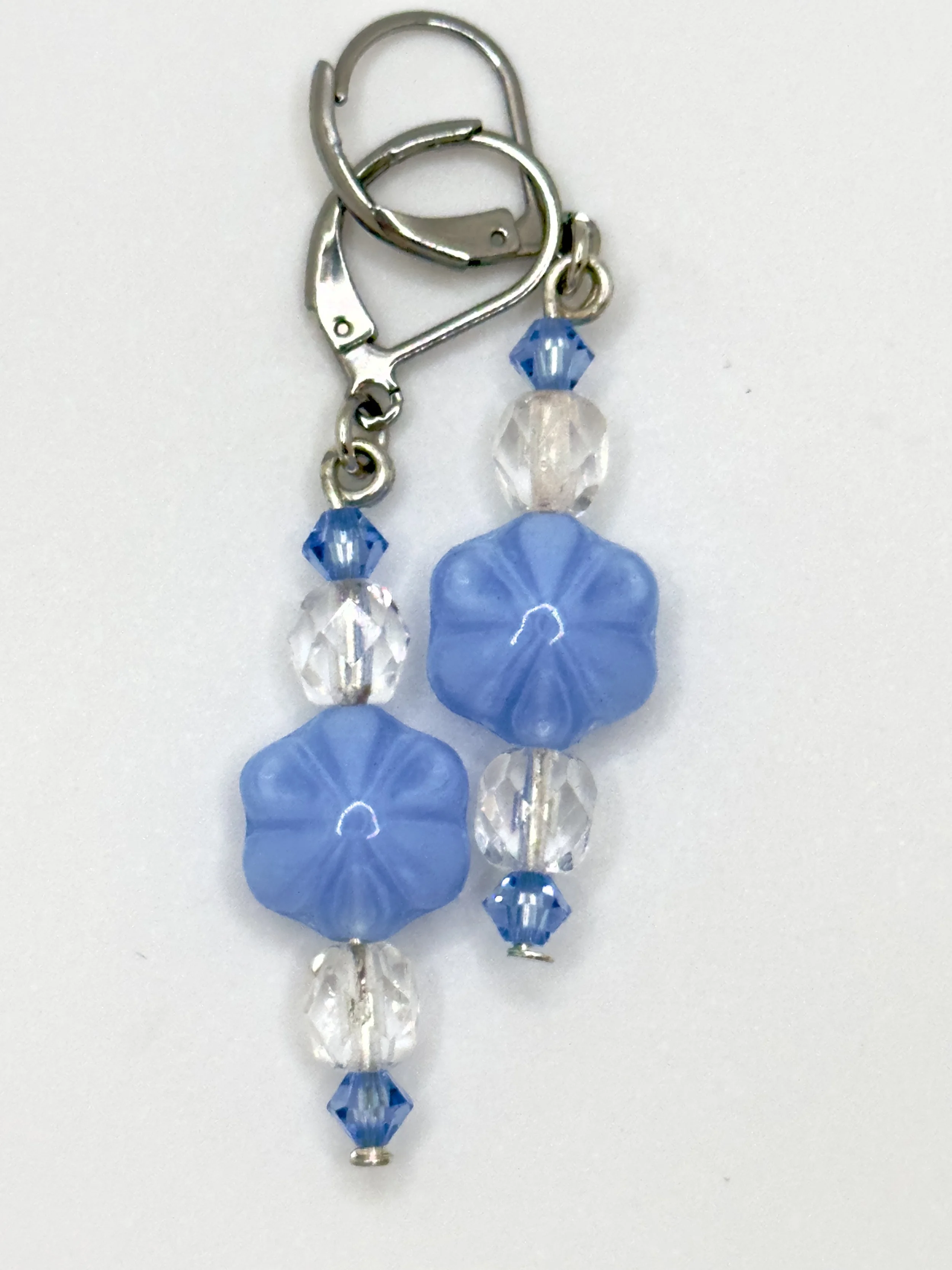 Light Blue Snowflake Dangle Earrings