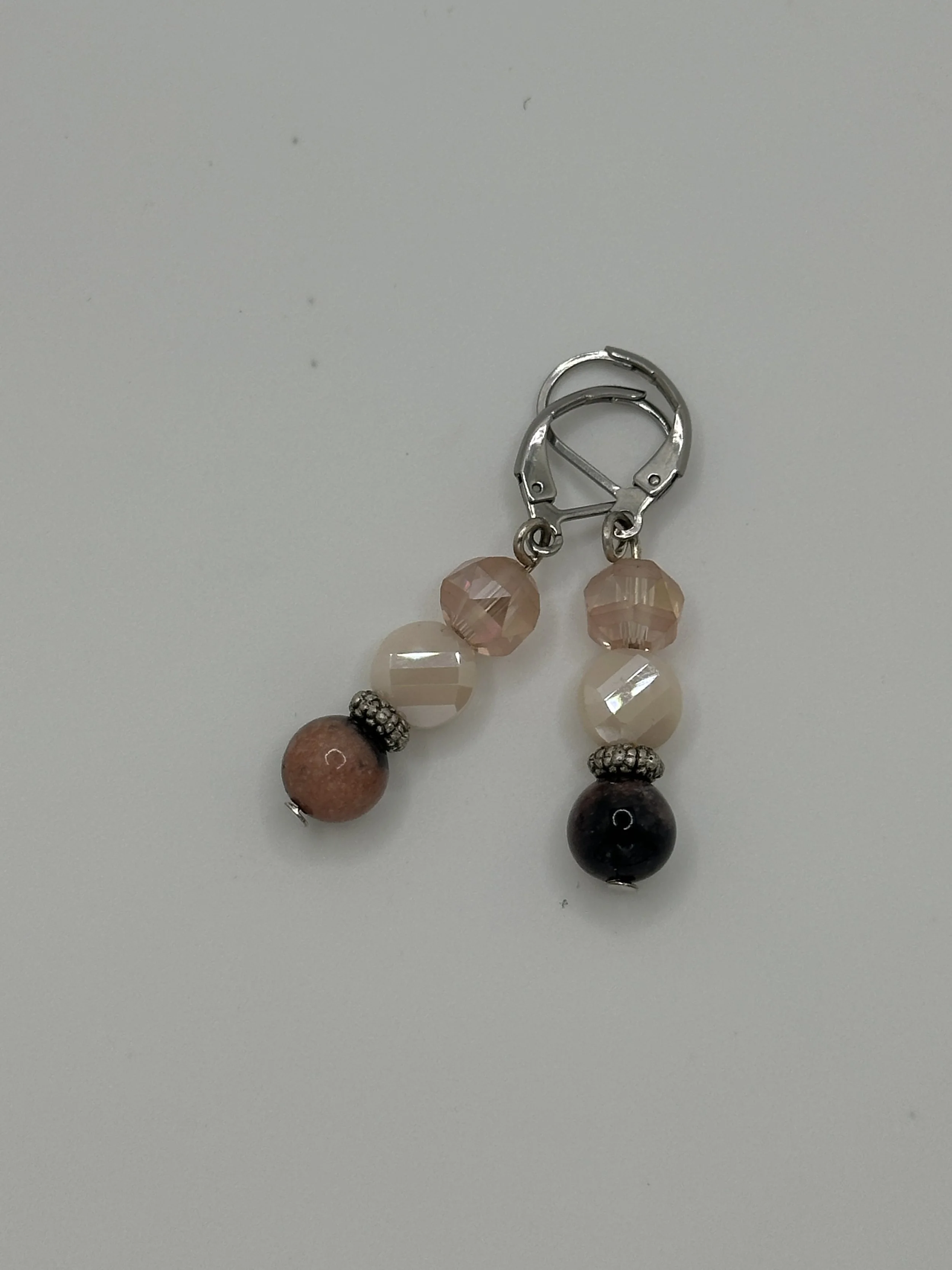Pink, Black, and silver earings