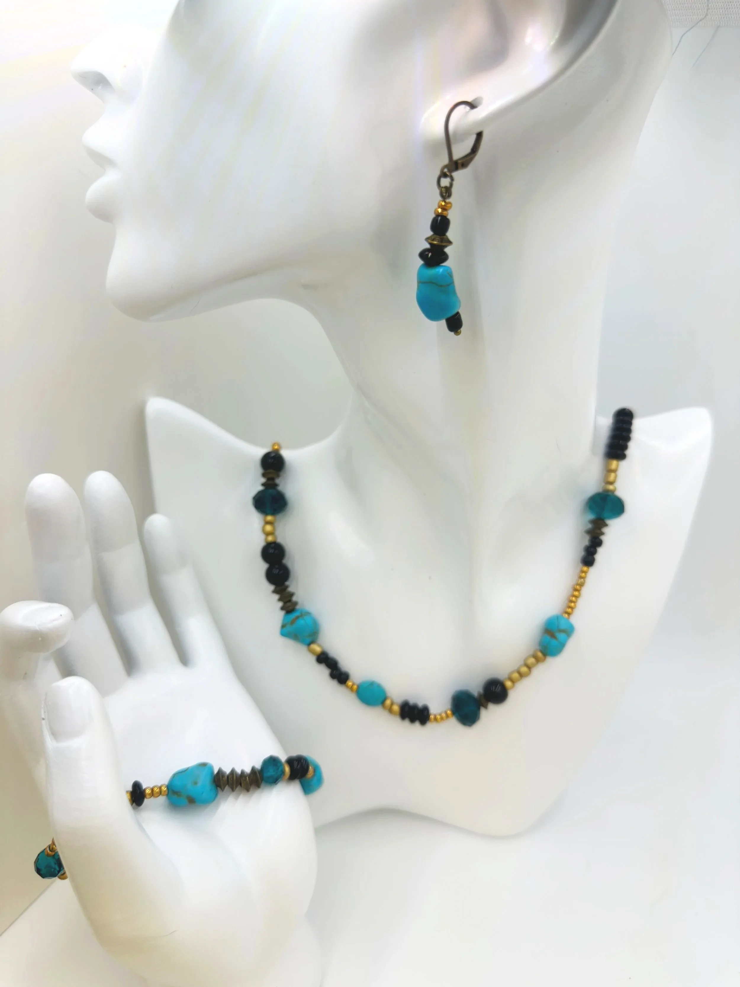 Necklace, Bracelet, and Earrings