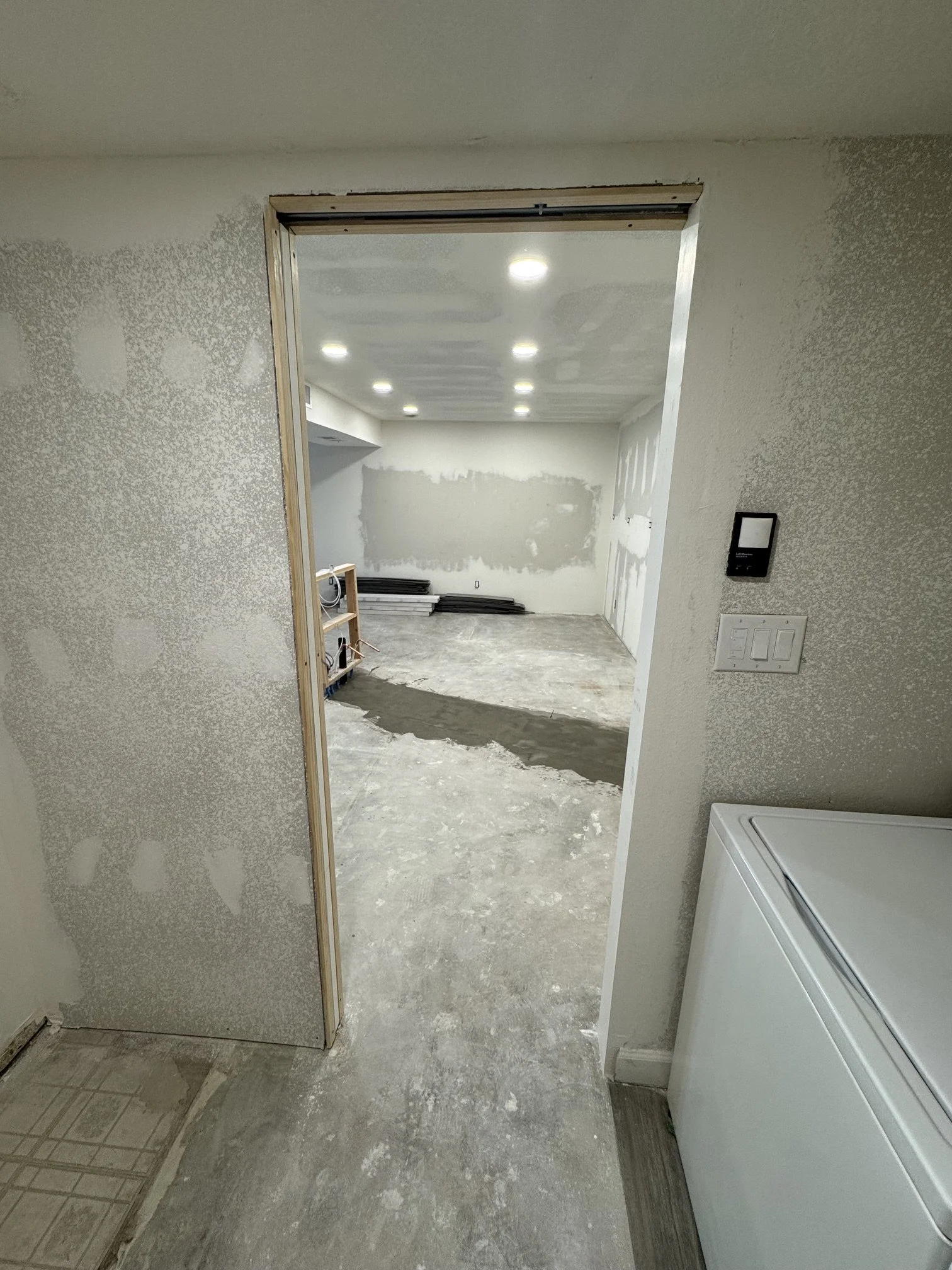 Laundry Room Pocket Door- During 