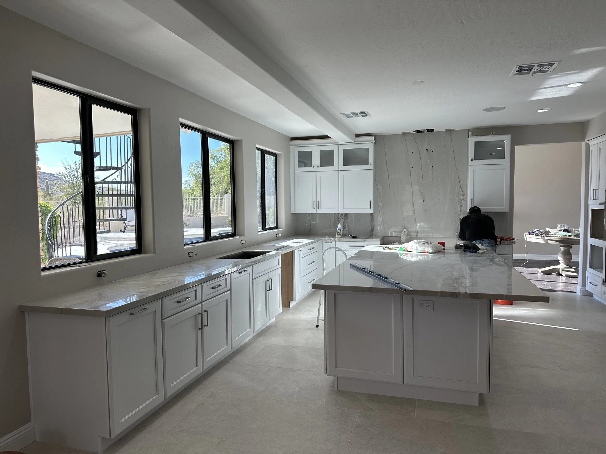 Installation of Quartzite Slabs- During