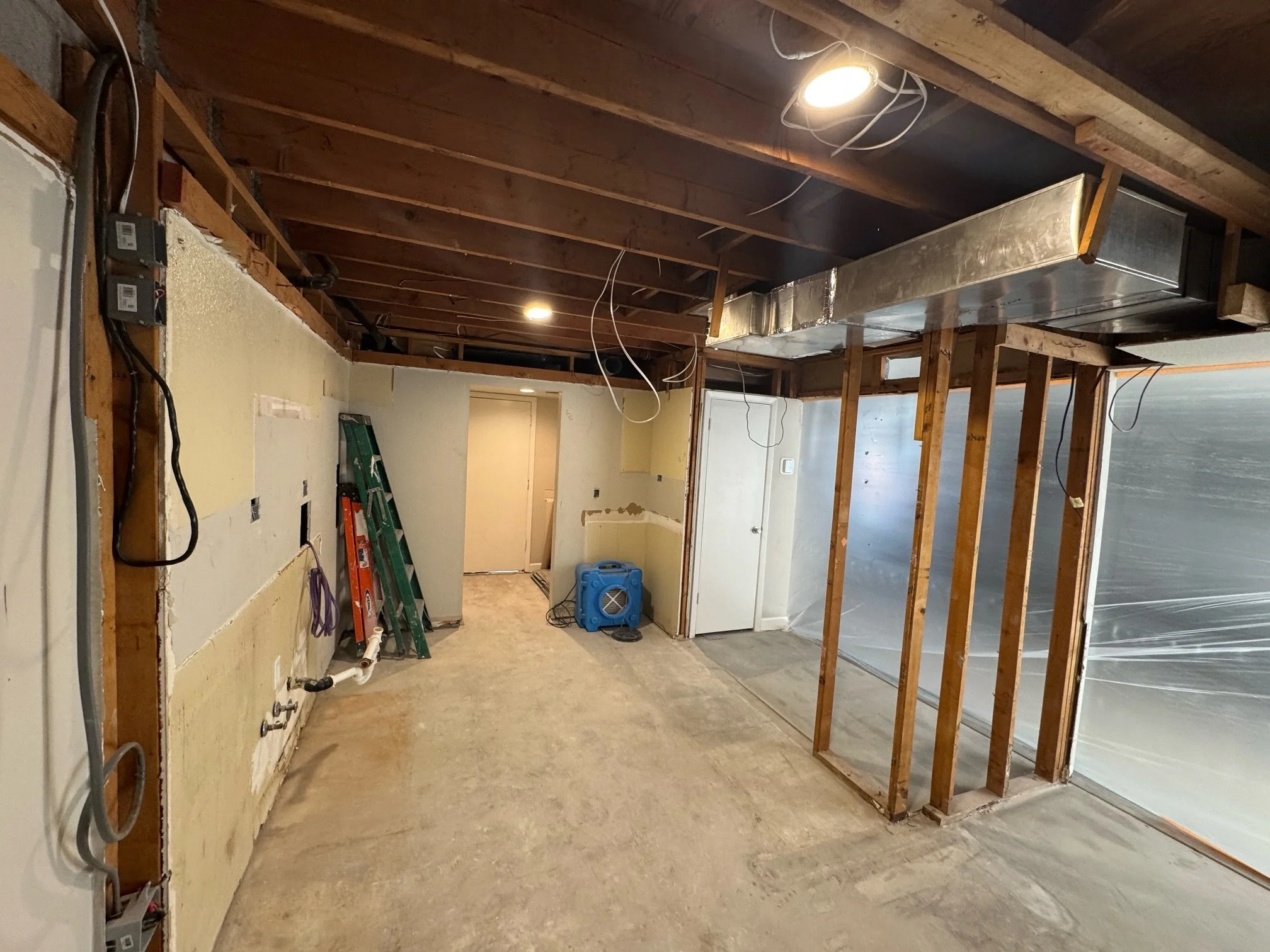 During - Removing Family Room Wall & Raising HVAC