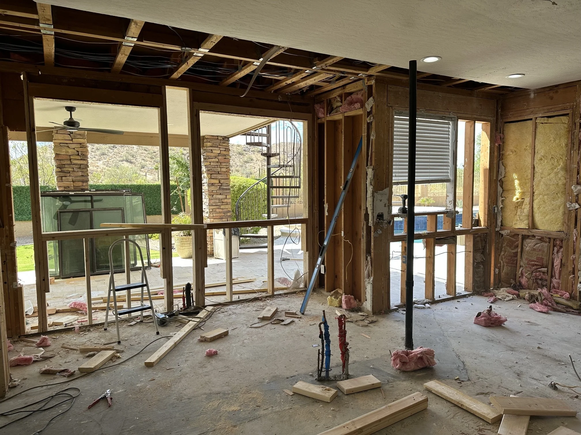 Removal of Breakfast Nook Wall, Load Bearing Column and Kitchen Sink Wall- During