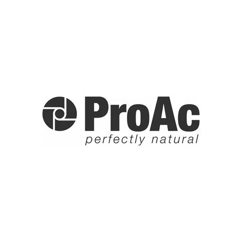 ProAc logo with a circular icon and the brand name 'ProAc' beneath it, along with the slogan 'perfectly natural' in smaller text.