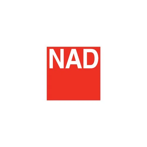 Red square with the white text 'NAD' inside.