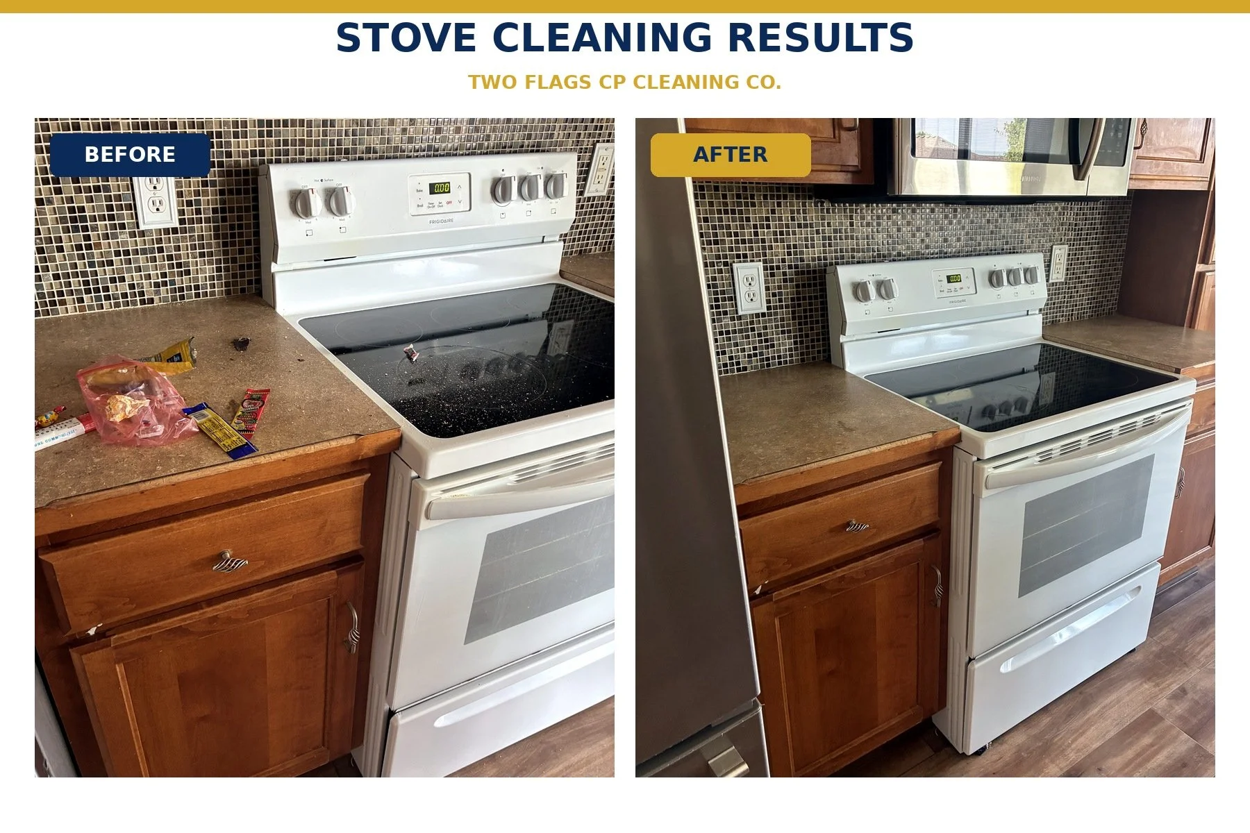 Before-and-after results that show the difference careful, thorough cleaning can make.