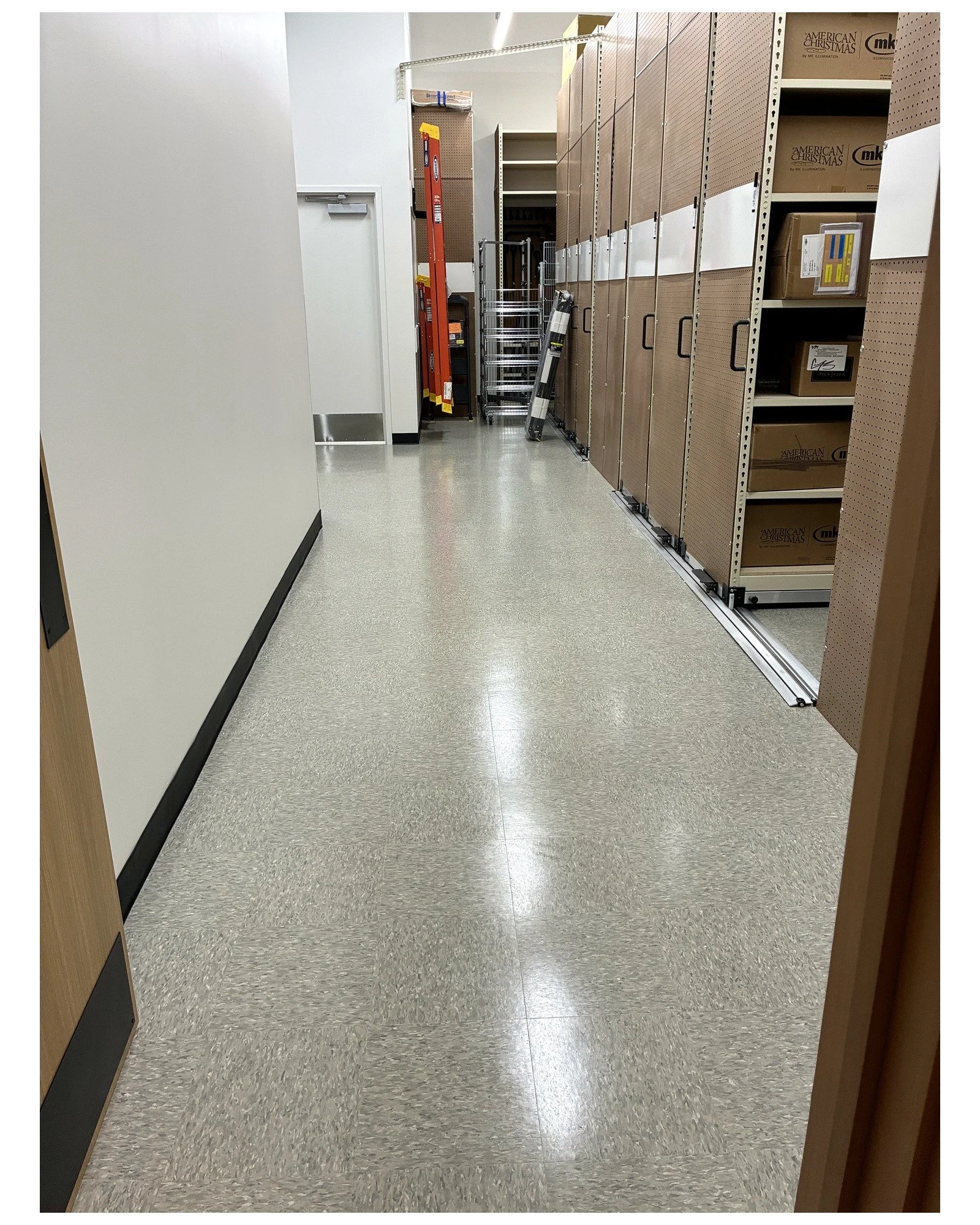 Clean polished commercial floor after professional floor cleaning