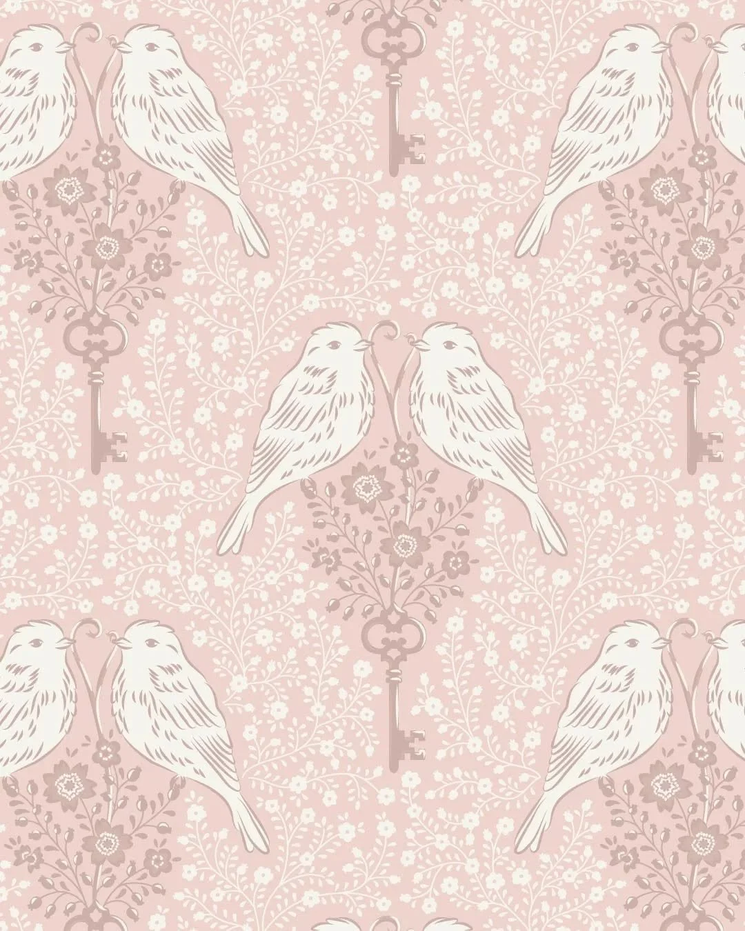 I created this design for wallpaper, although I&rsquo;m still not completely sure about it yet. I keep looking at the shape formed by the birds and the key and wondering whether I want to refine it further or explore another version.

What I am lovin