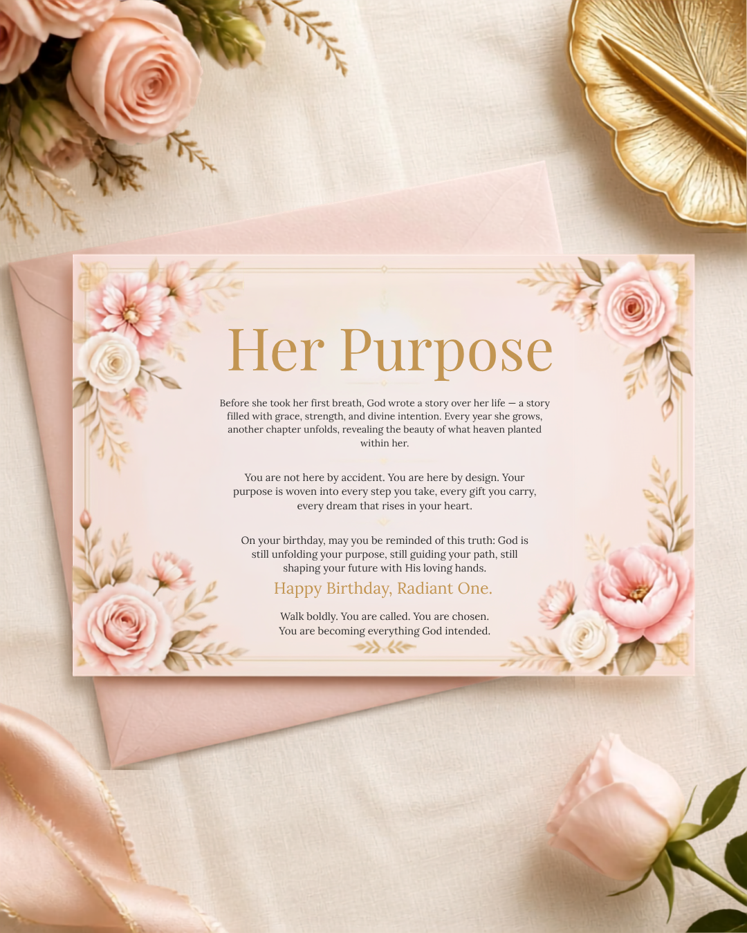 Her Purpose — Birthday Card (Lifestyle Flat Lay).png