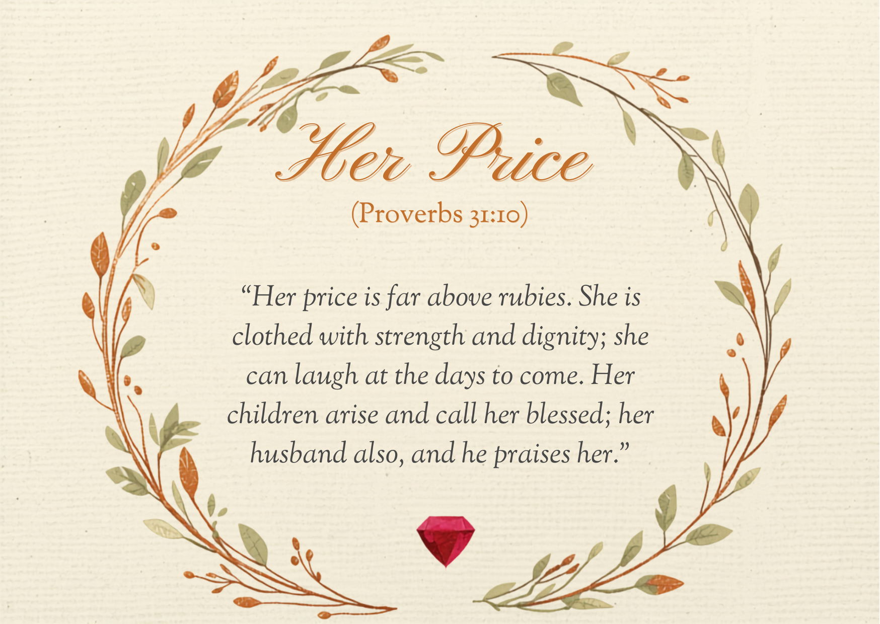 Her Price — Birthday Card (Proverbs 31:10)