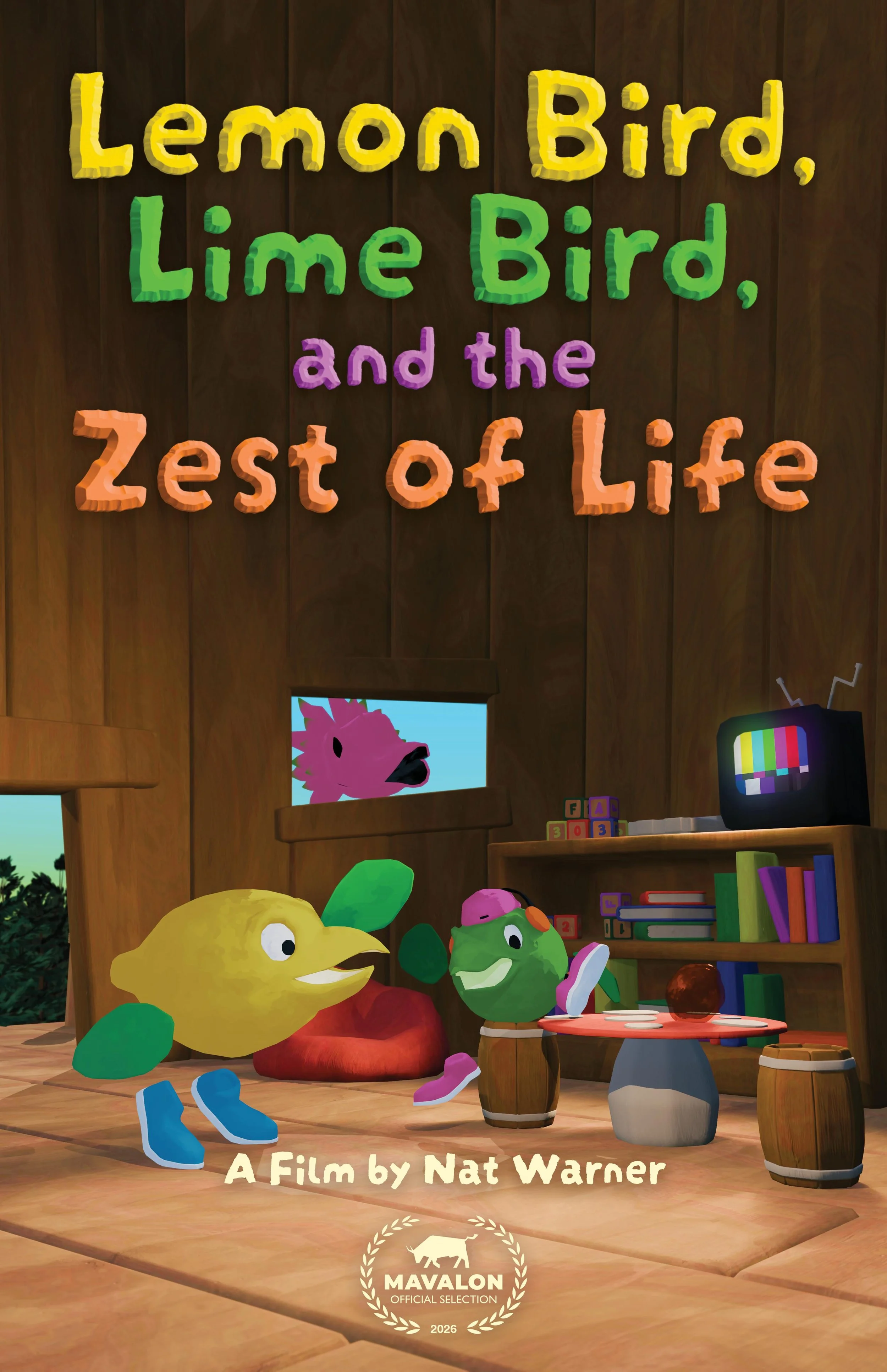 Poster for "Lemon Bird, Lime Bird, and the Zest of Life" (2026), an official Mavalon selection.