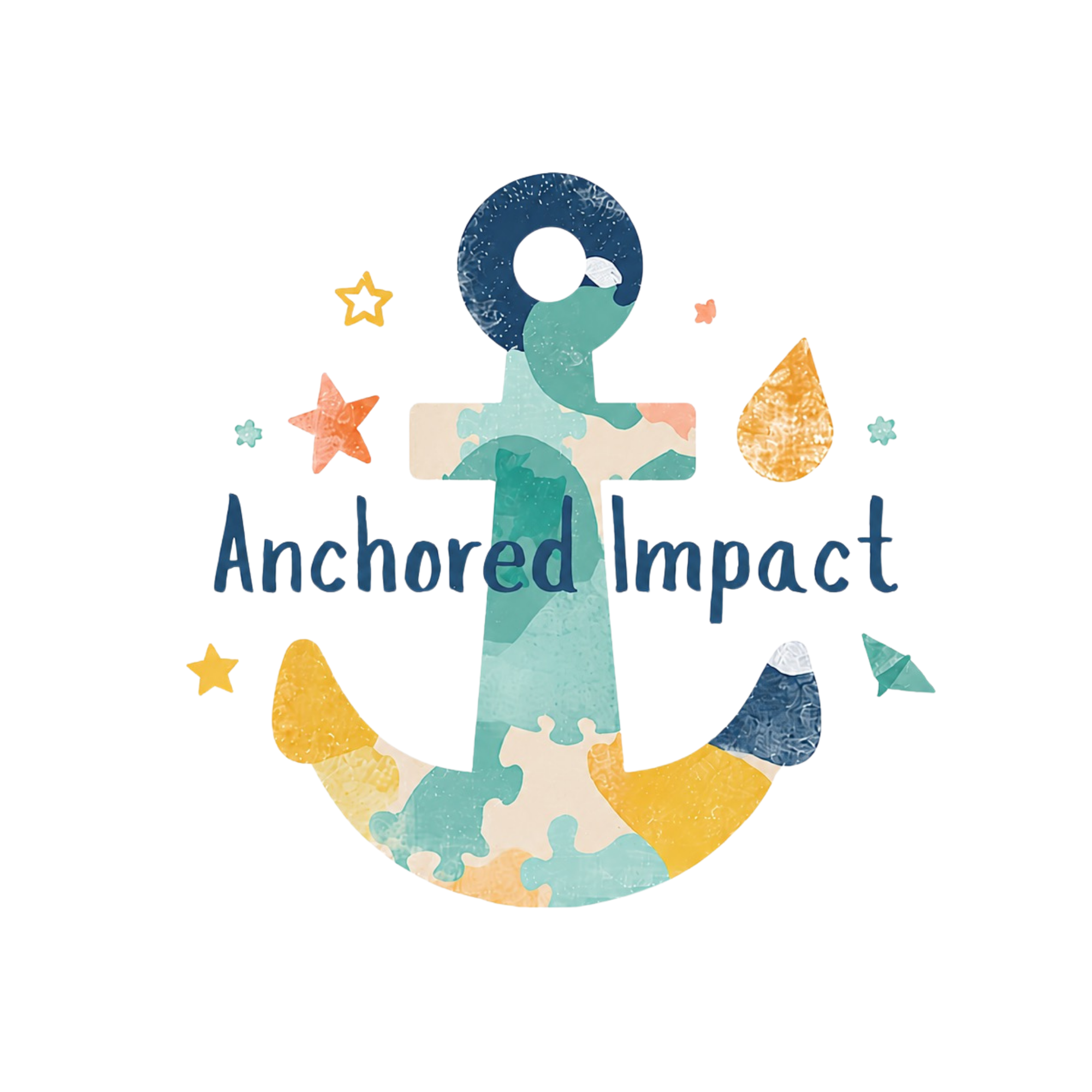 Graphic with colorful elements and the words 'Anchored Impact' displayed.