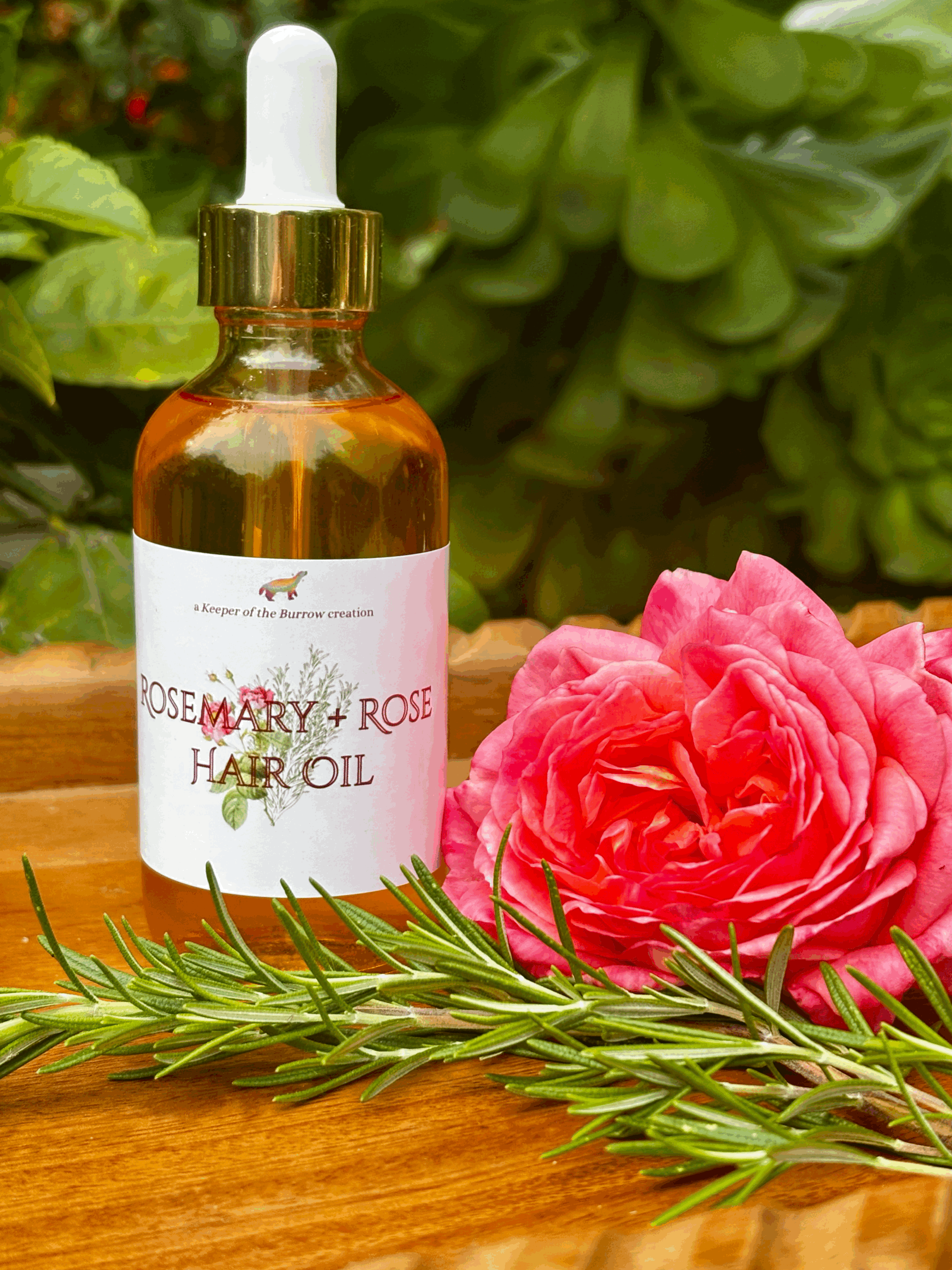 Rosemary + Rose Restorative Hair Oil -- 4 oz