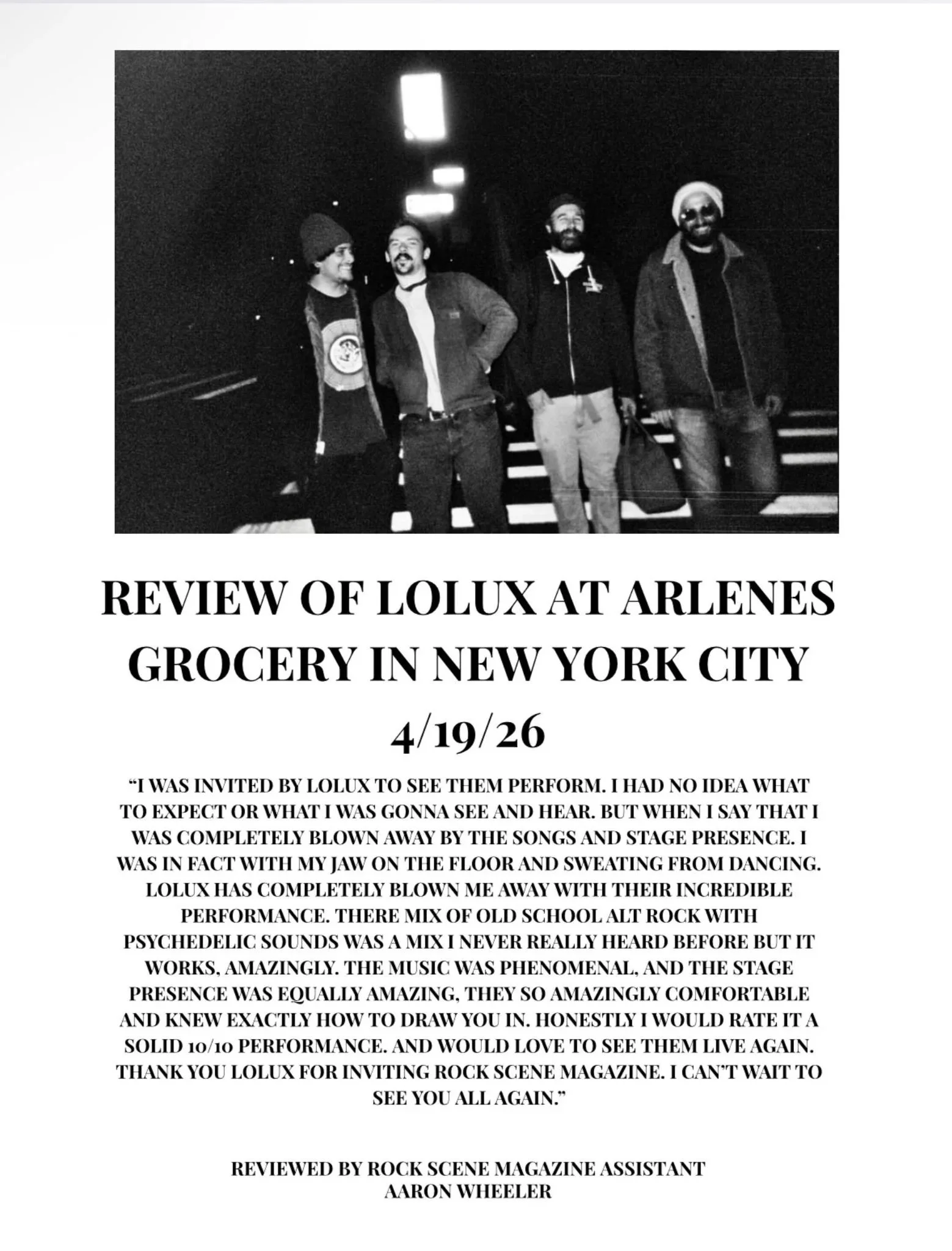 Rock Scene Magazine: Lolux Review 