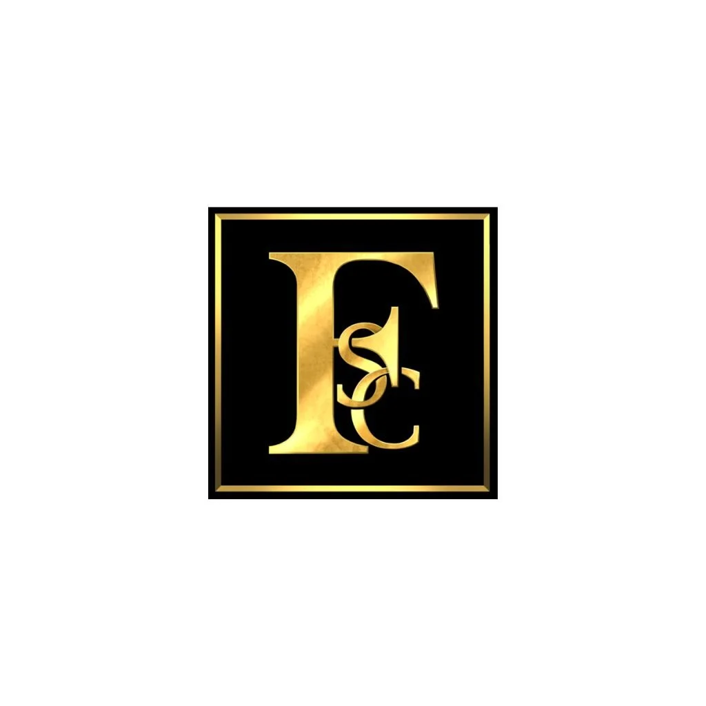 Logo of Forge Strength and Chiropractic featuring a black square with golden letters inside "F", "S", and "C"
