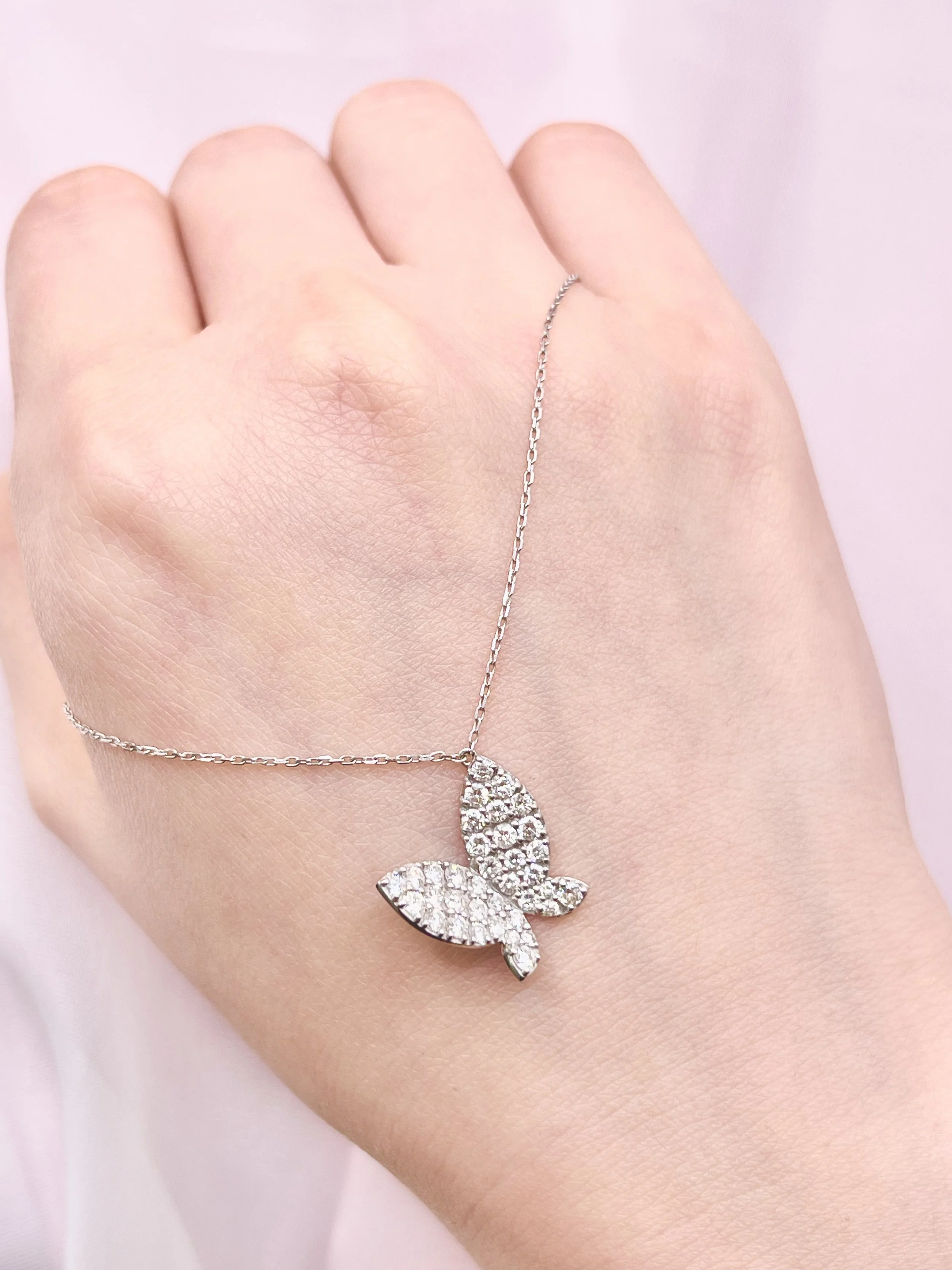 Butterfly  Brilliance Necklace 18KWG
