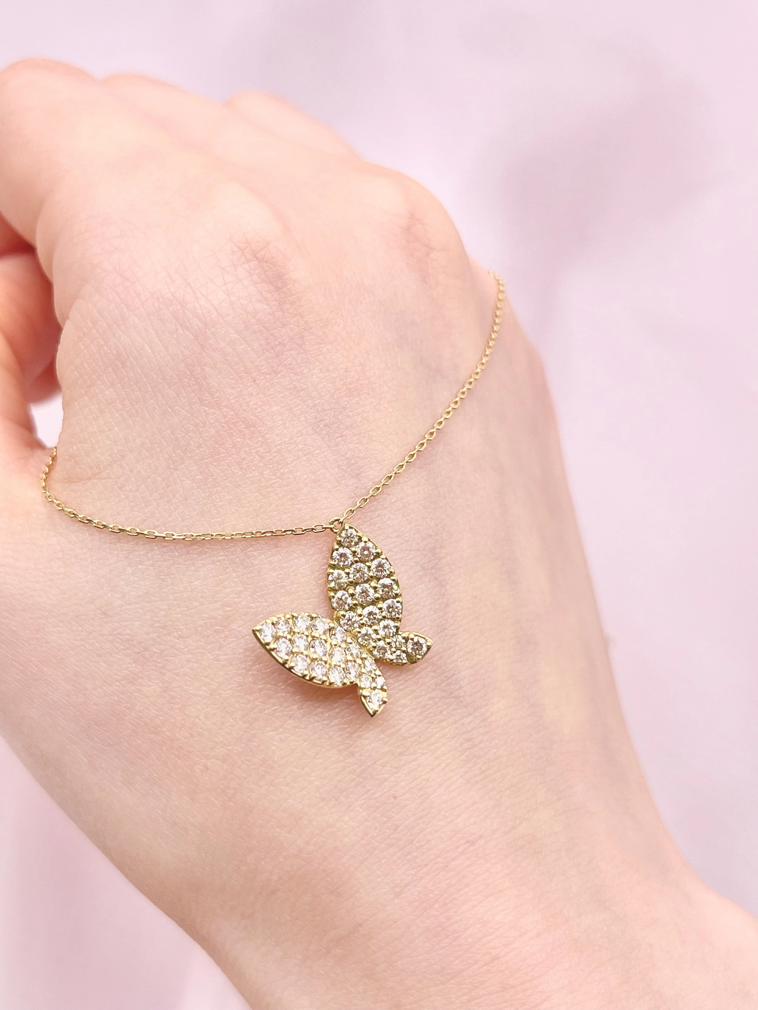 Butterfly  Brilliance Necklace 18KYG