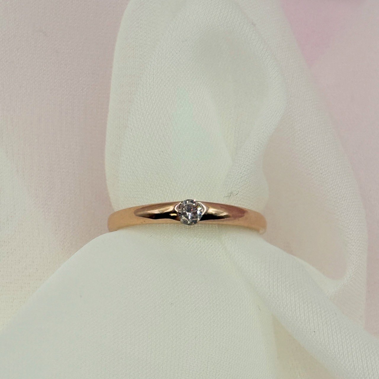 Minimal Diamond Ring　[10KPinkGold]