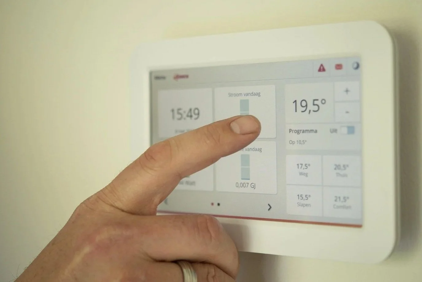 climate control on wall that is controllable over Wi-Fi by cell phone
