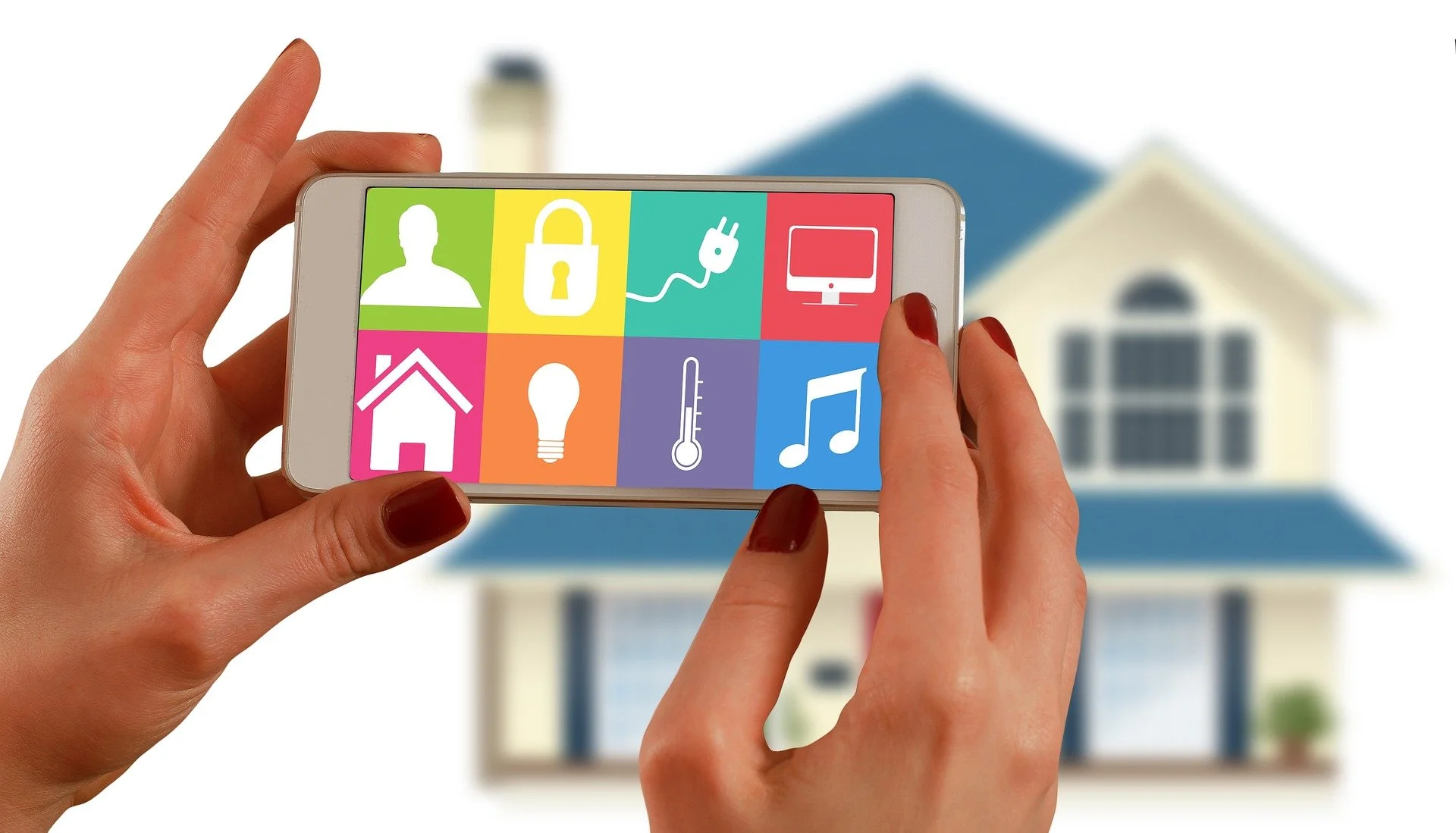 mobile phone controlling home integration of lights, temperature, music and doors