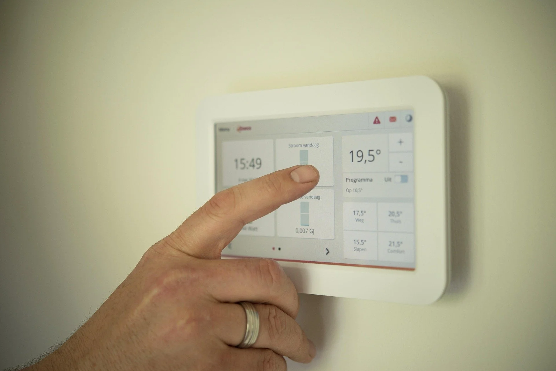 climate control on wall that is controllable over Wi-Fi by cell phone