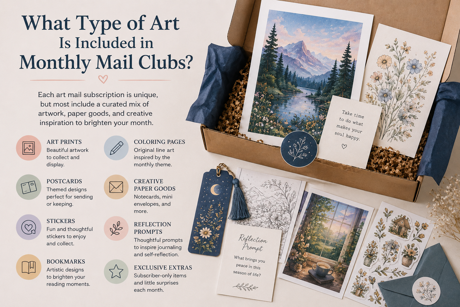 What Type of Art Is Included in Monthly Mail Clubs?