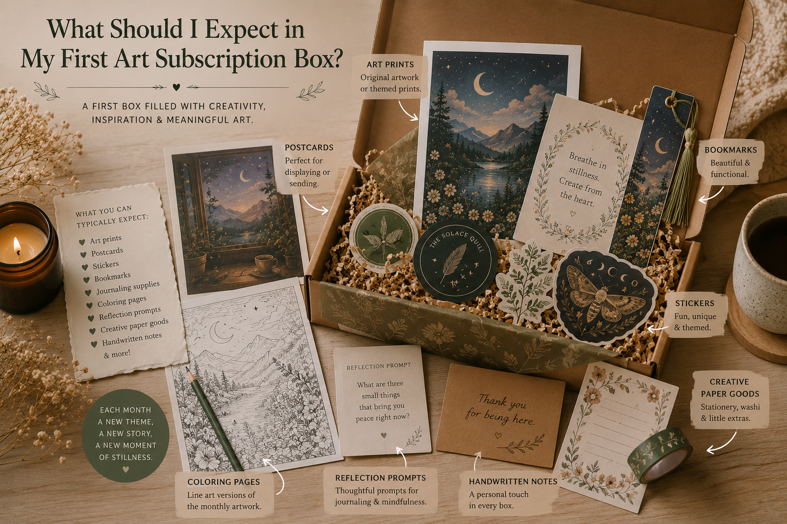 What should I expect in my first art subscription box?