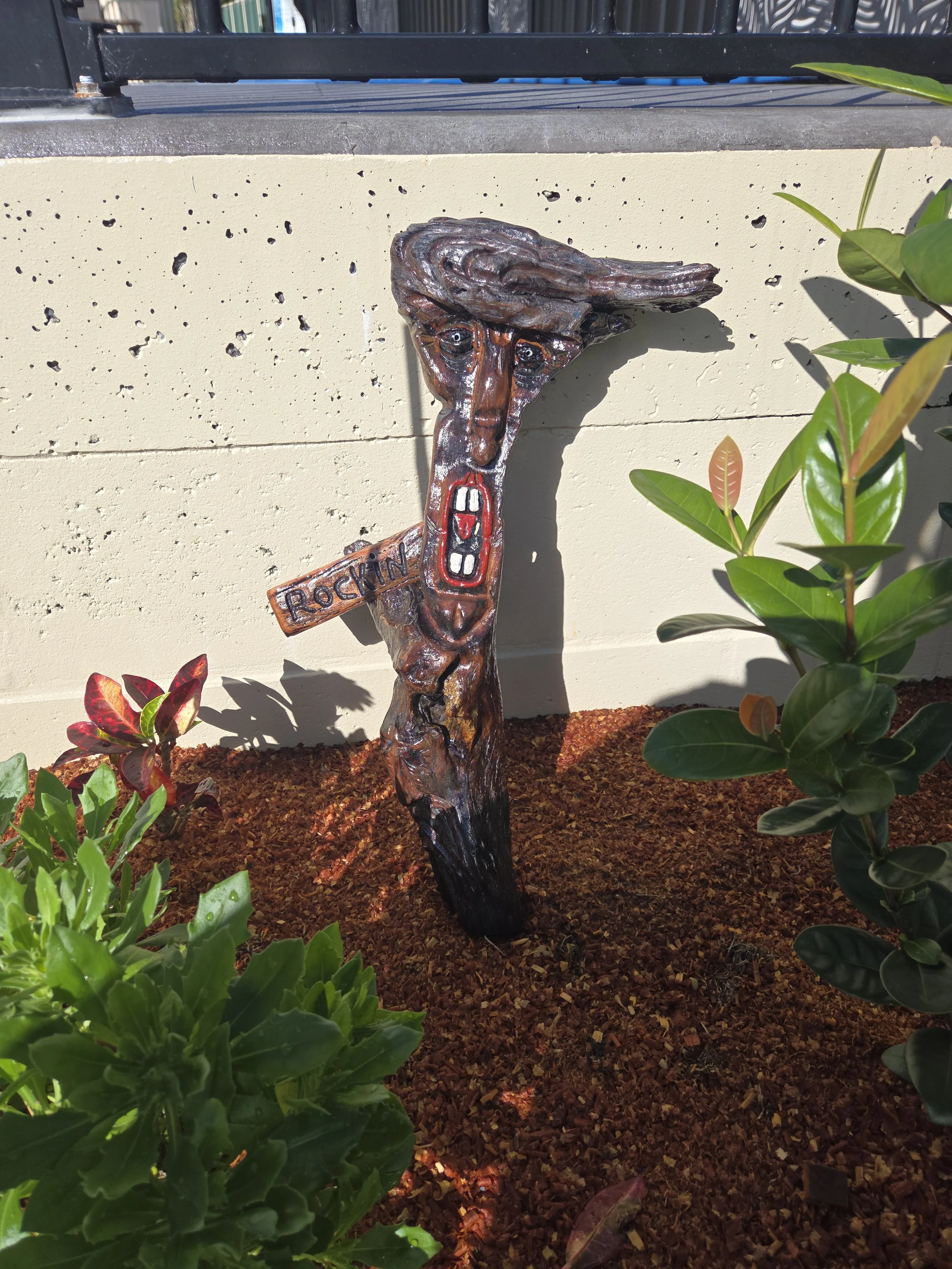 Crazy Dude Wood Carving