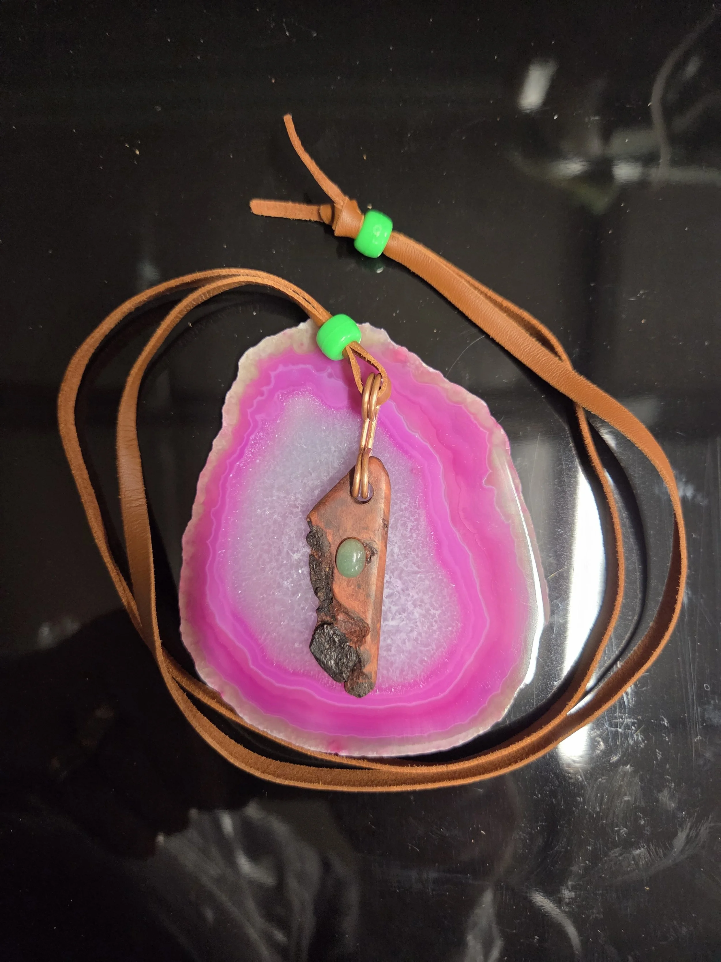Green Aventurine Eucalyptus Pendant