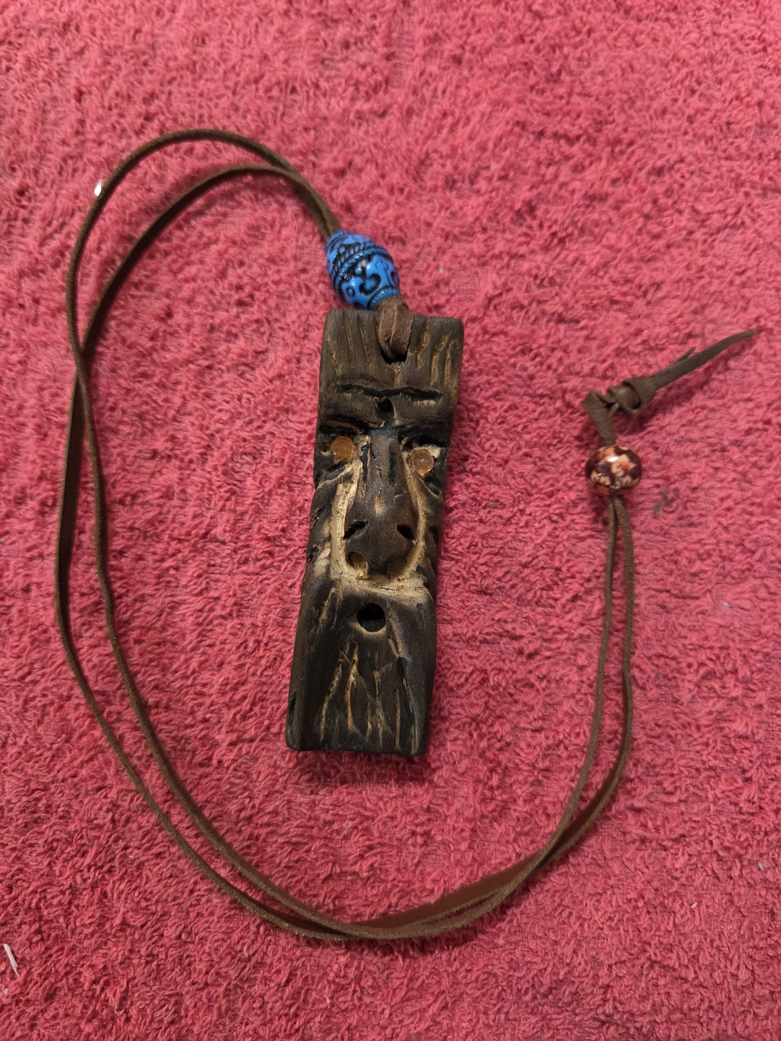 Wood Carved Spirit Necklace
