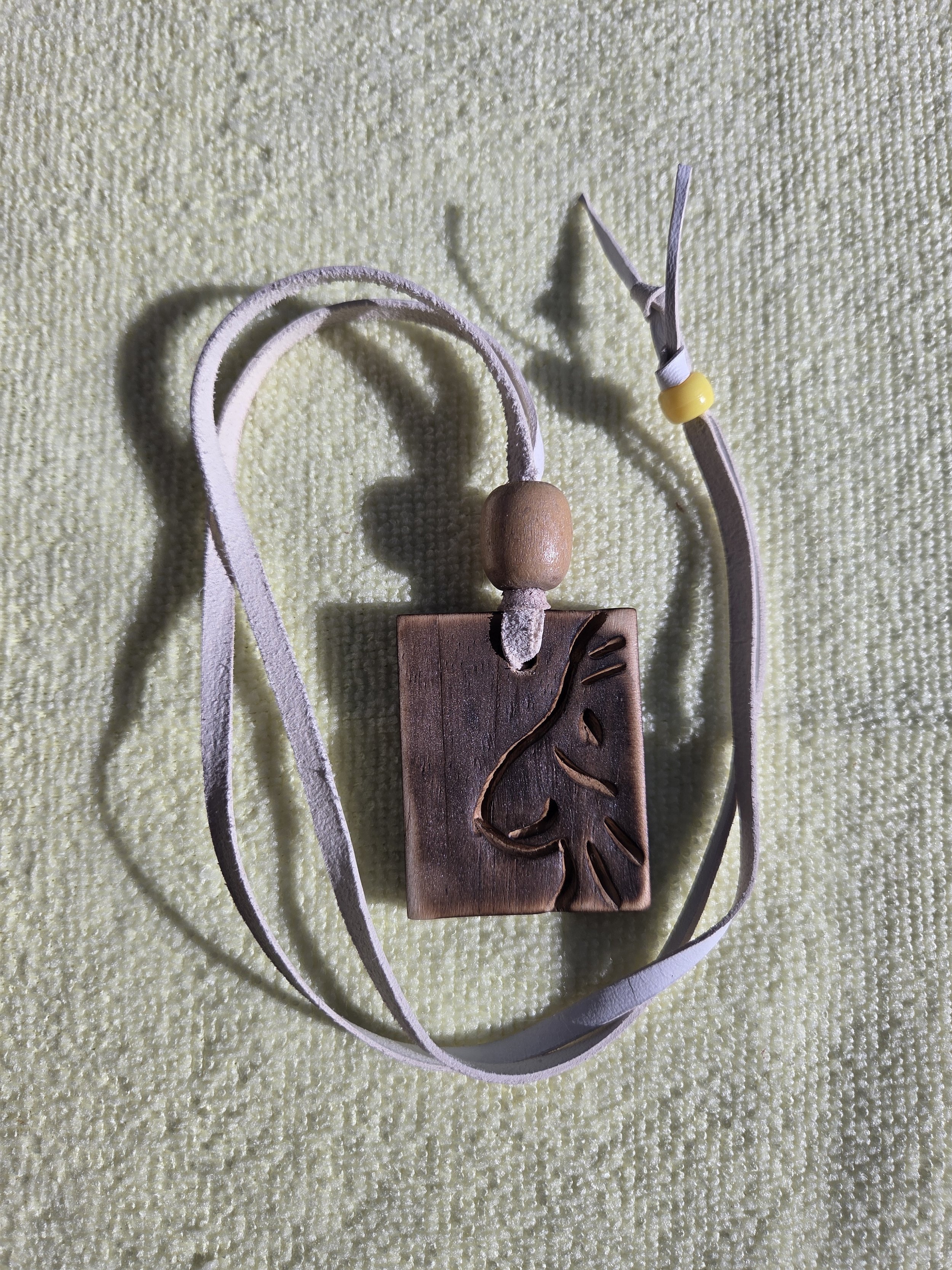 Hand-carved Wood Necklace