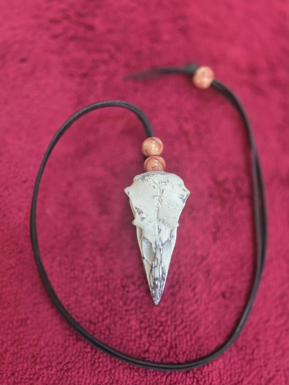 Resin Crow Skull Spirit Necklace