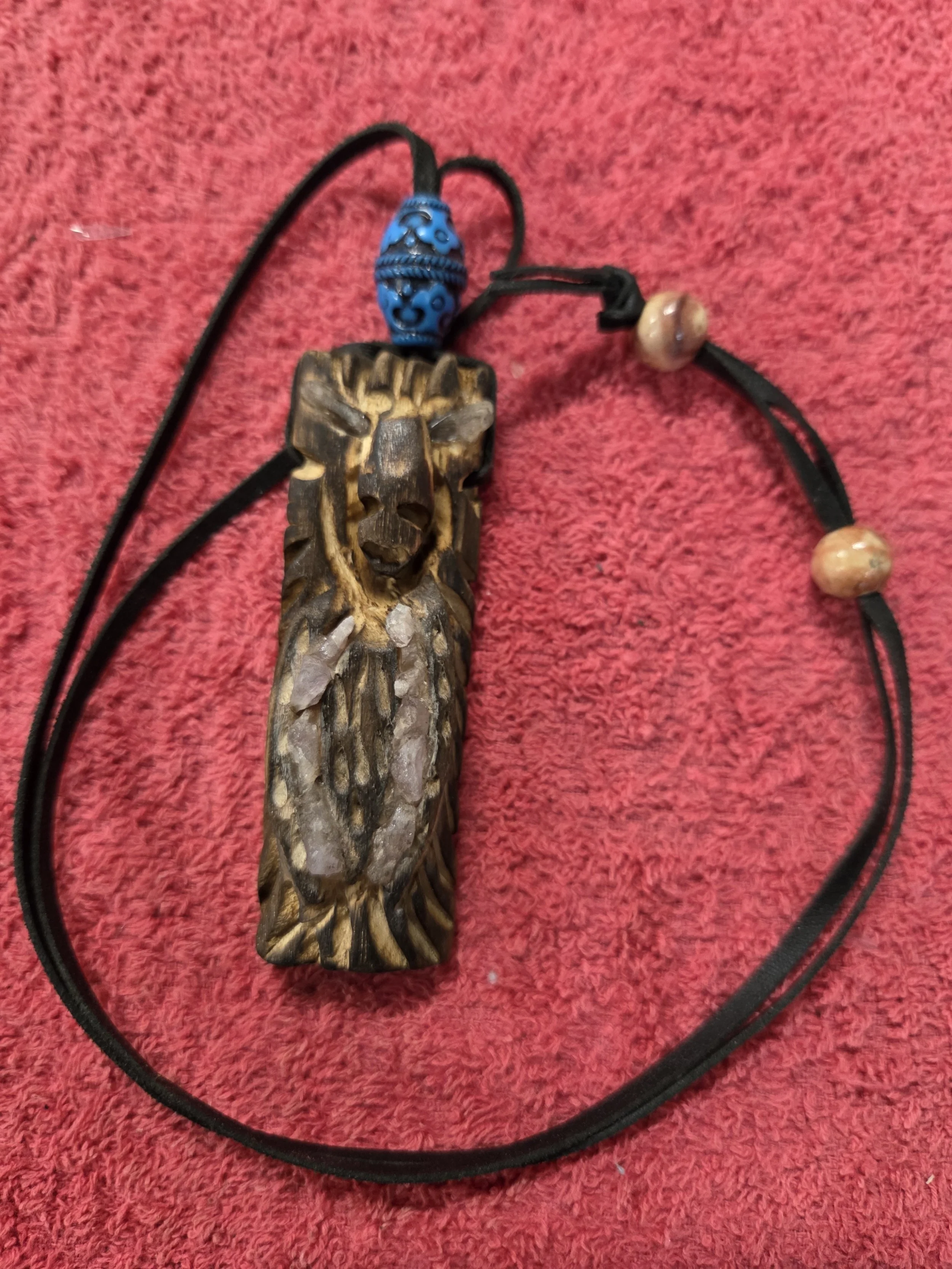 Wood Carved Spirit Necklace