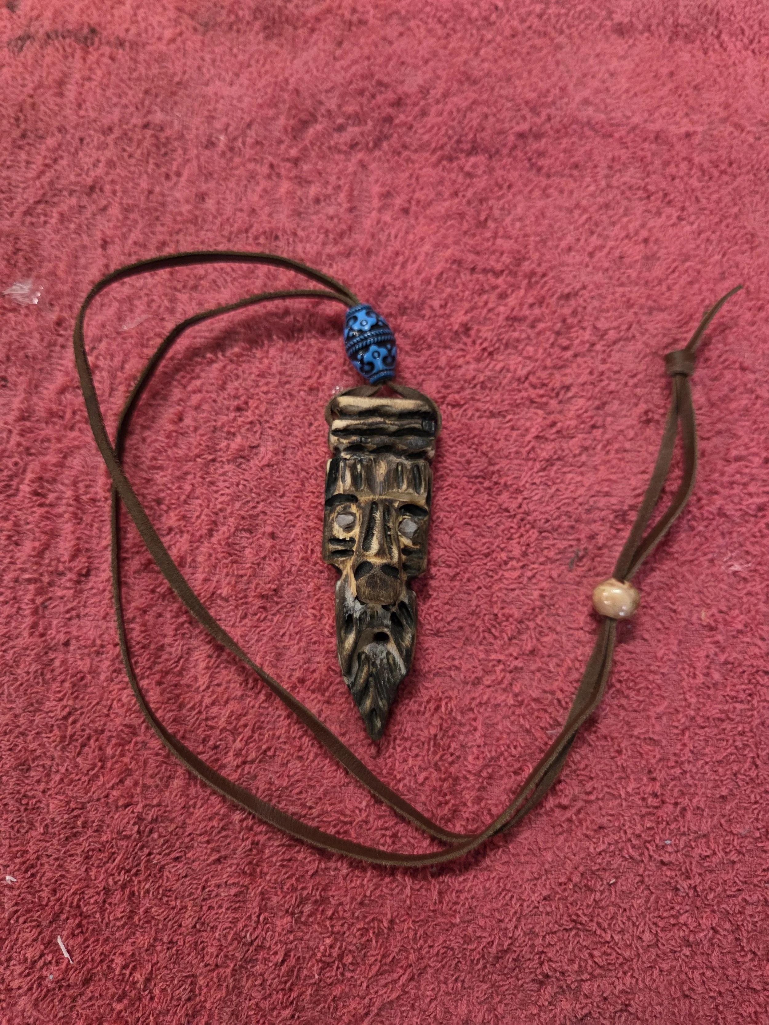 Hand Wood Carved Spirit Necklace