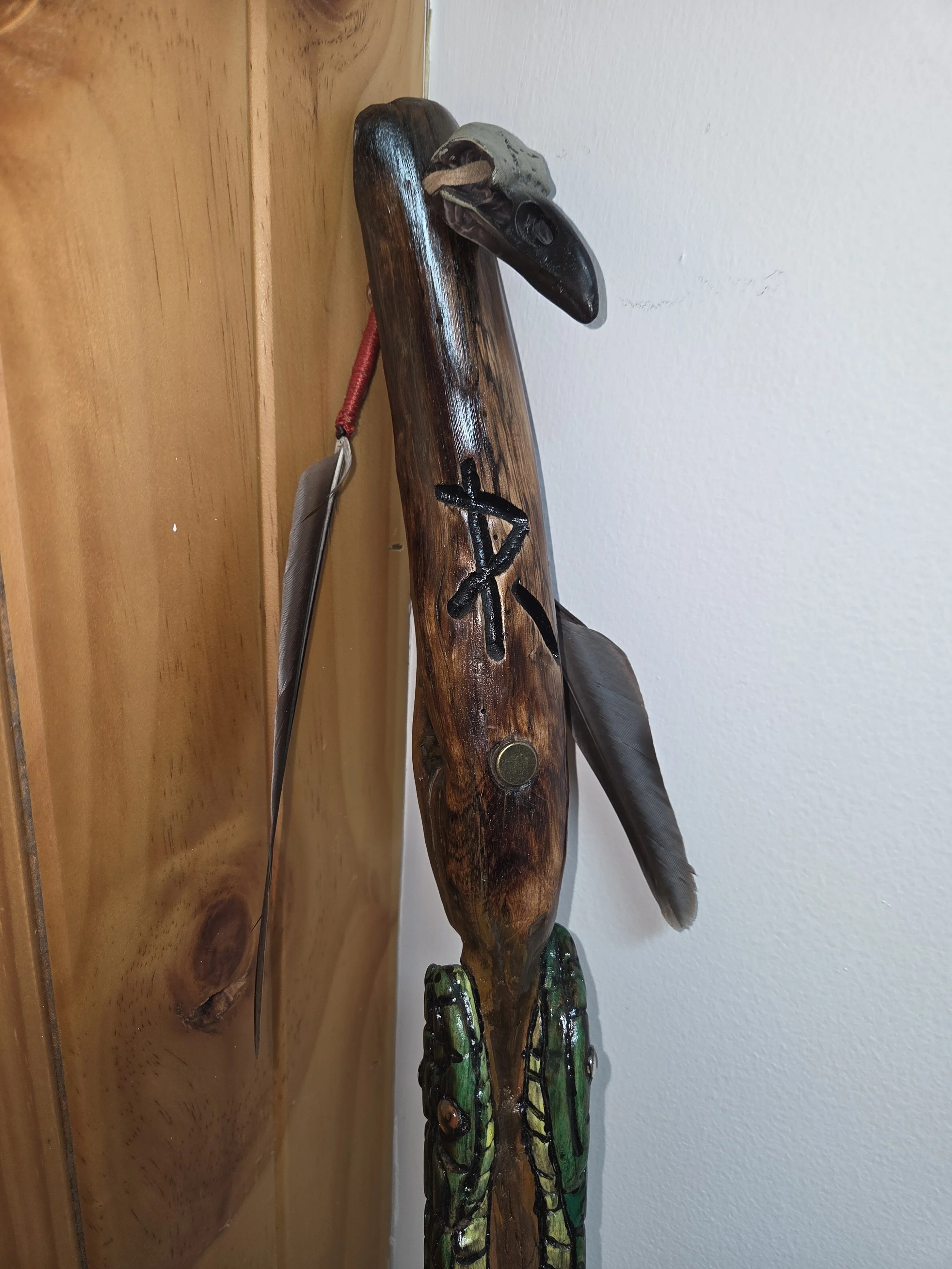 Hand Carved Double Headed Snake Walking/Hiking Staff
