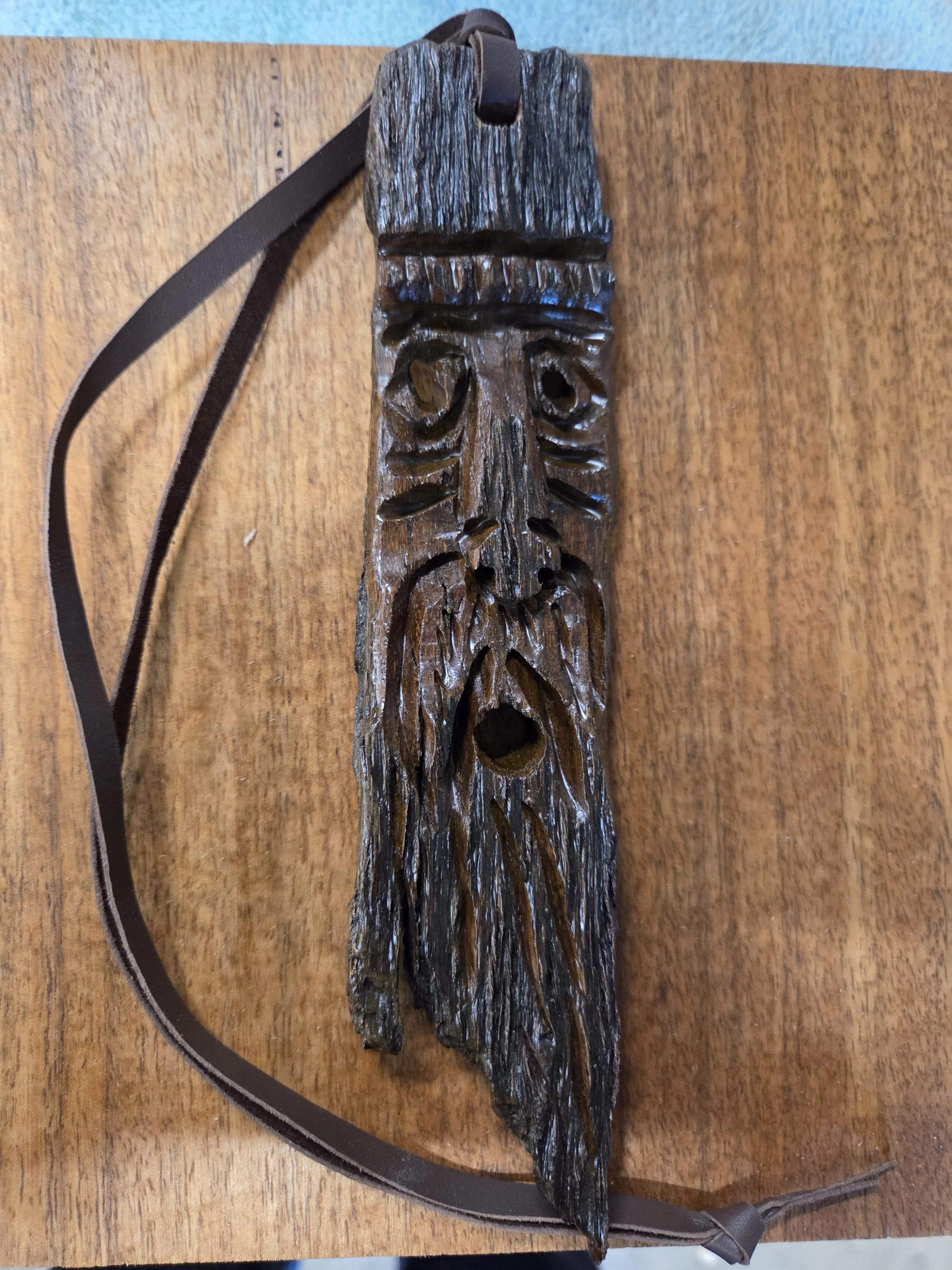 Australian Driftwood Wood Spirit Necklace / Wall Hanger