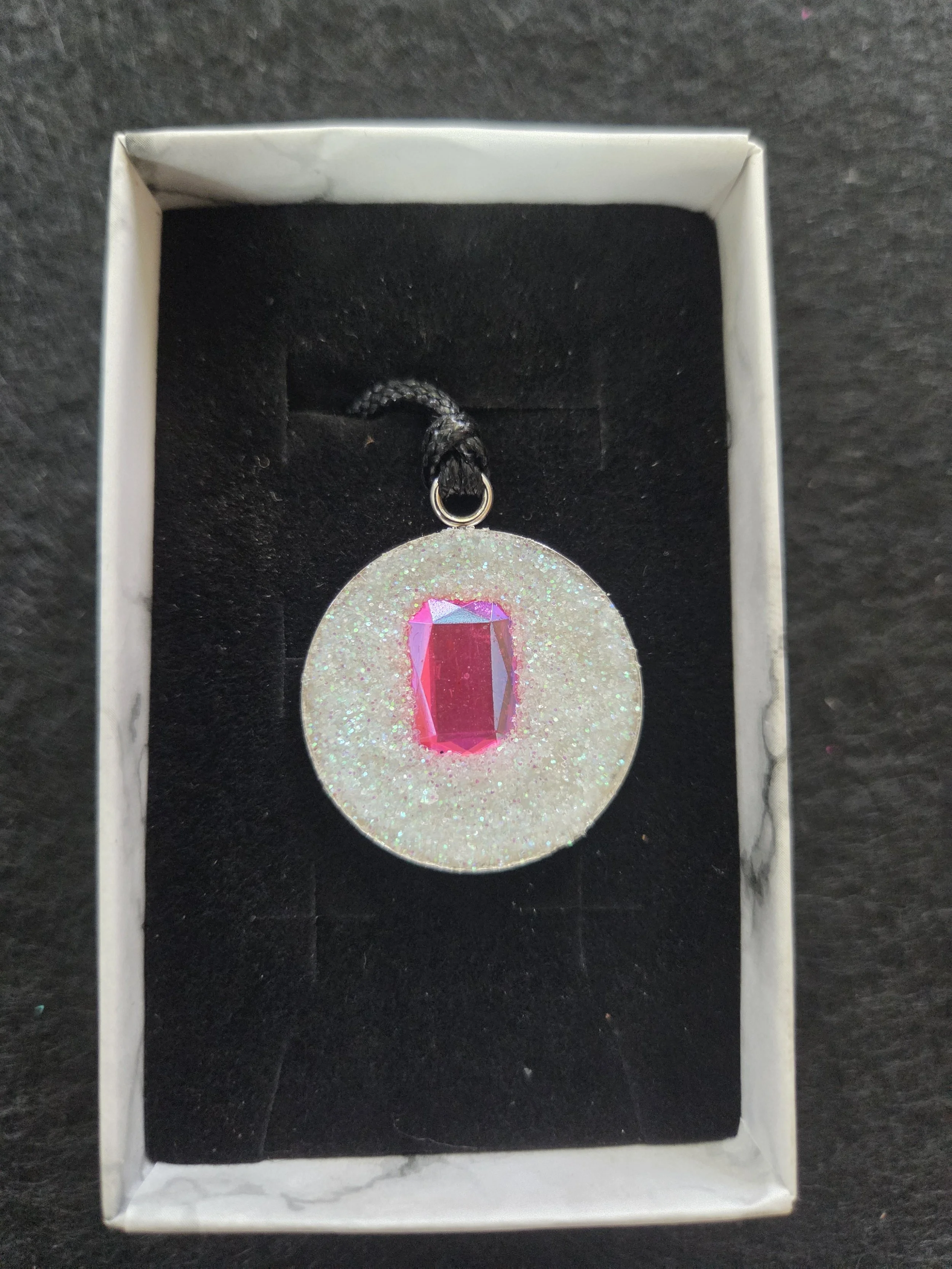 Fuchsia Celestial Sparkle Pendant Necklace