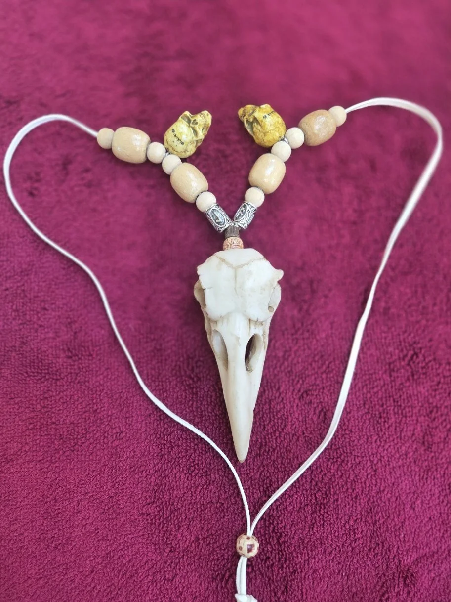Crow Skull Spirit Necklace or Hanger