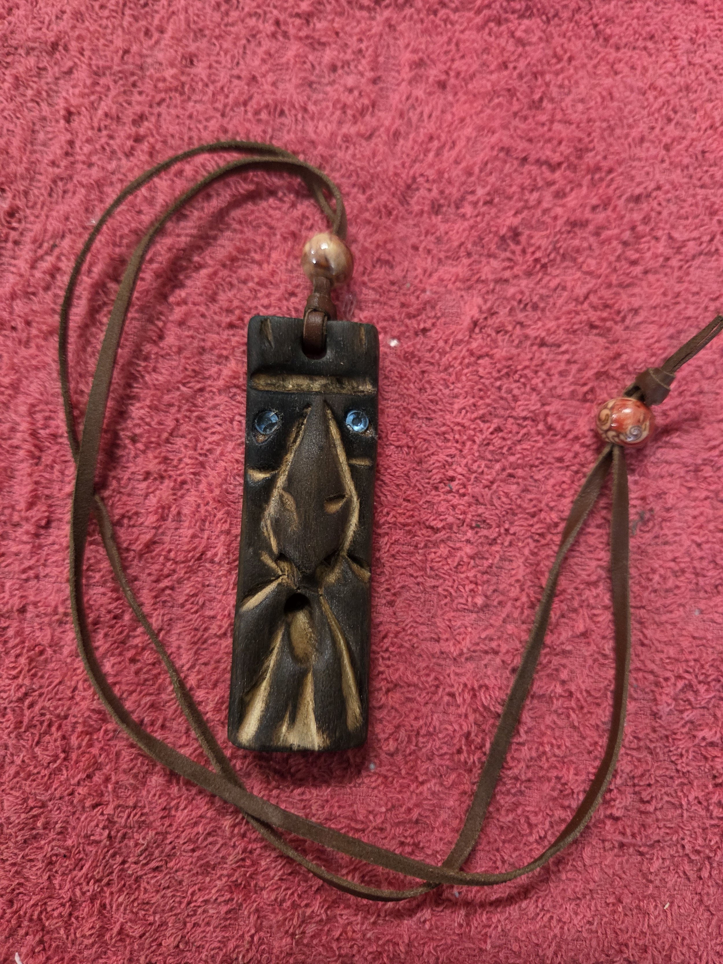 Hand Wood Carved Spirit Necklace