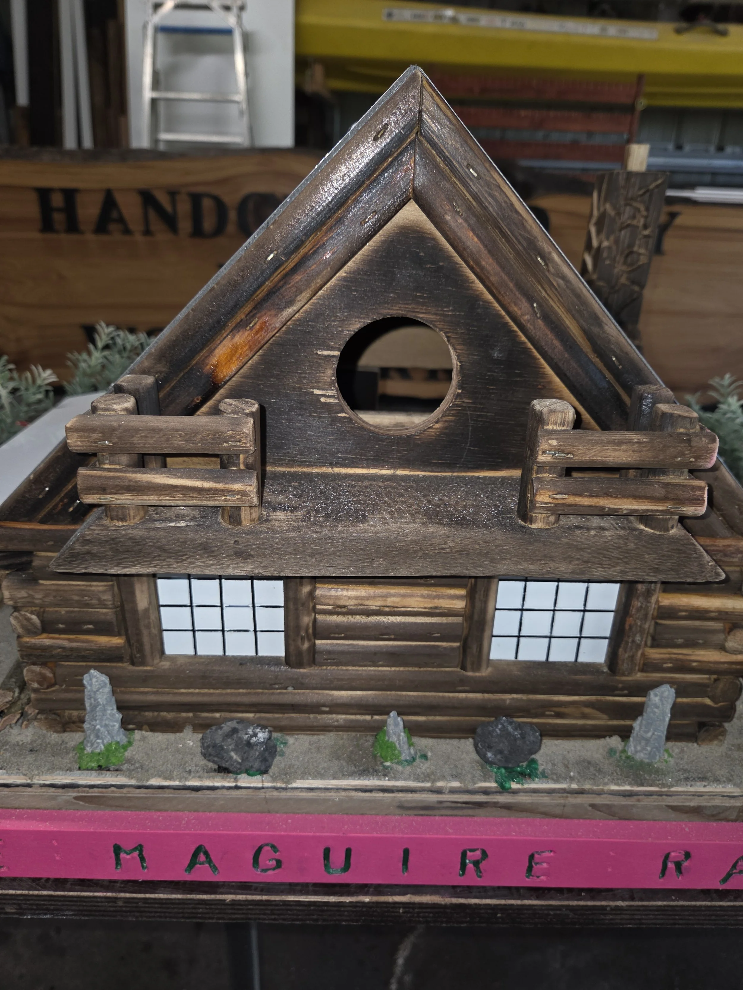 Custom Made Birdhouse/Log House Ranch Style