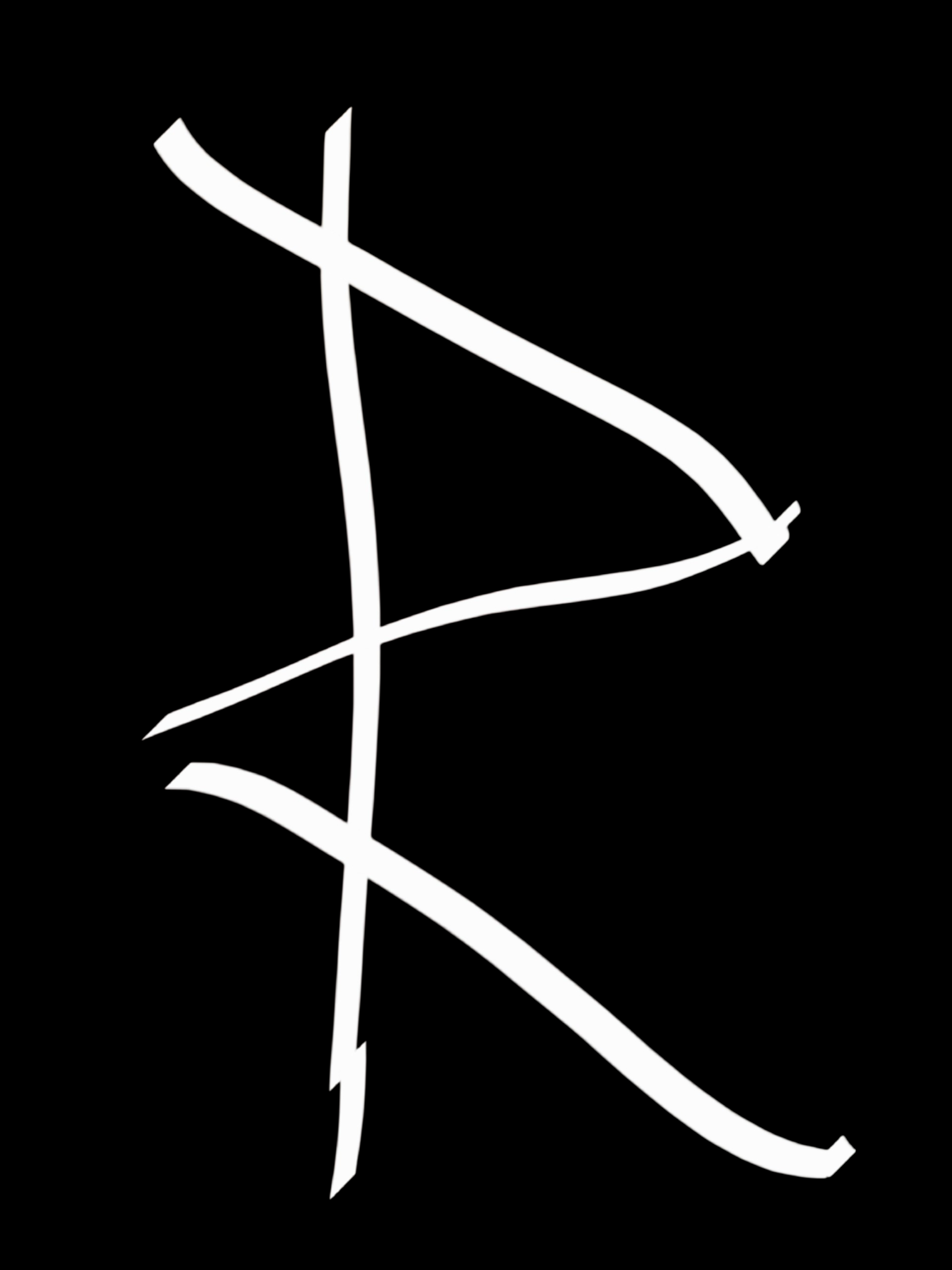 White lines forming abstract shapes on a black background.